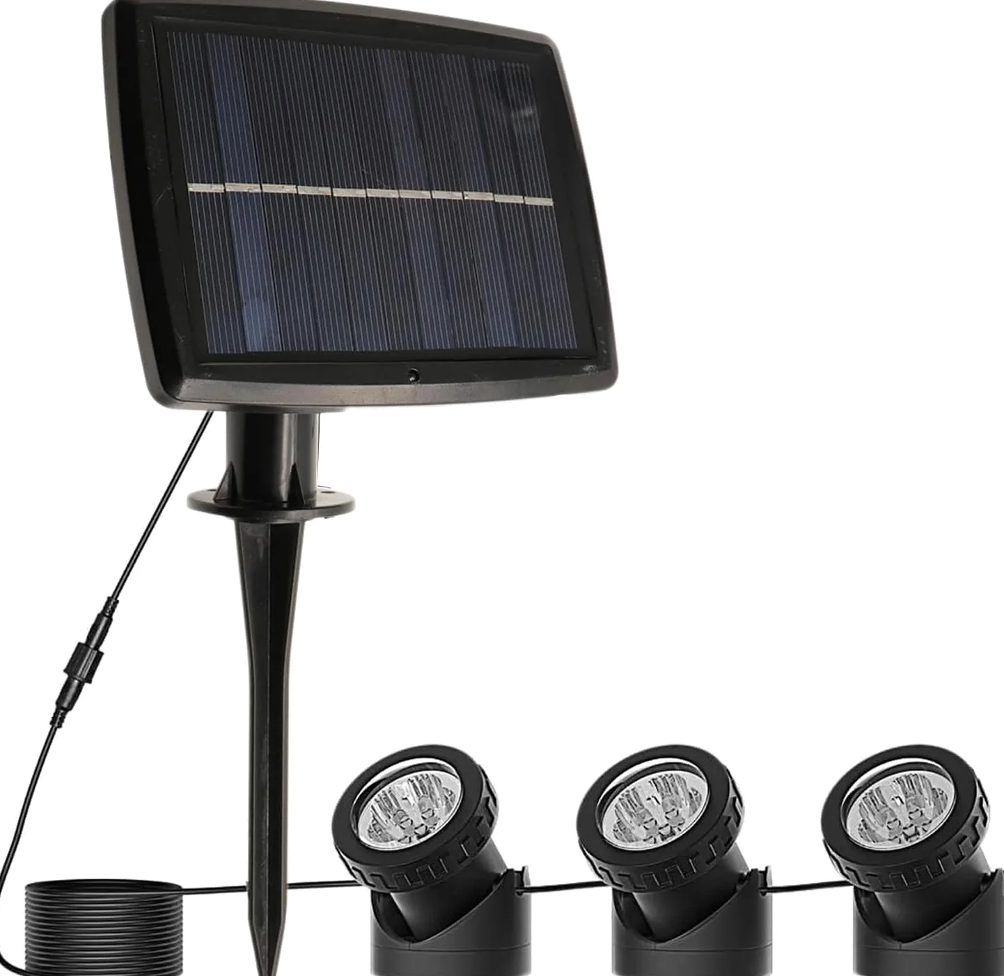Luce solare da giardino, Impermeabile Faretti solari lampade sommergibili Luci subacquee Giardino Paesaggio Luci Spotlight per Acquario,giardino, stagno,fontana(Digitare 3-bianco)