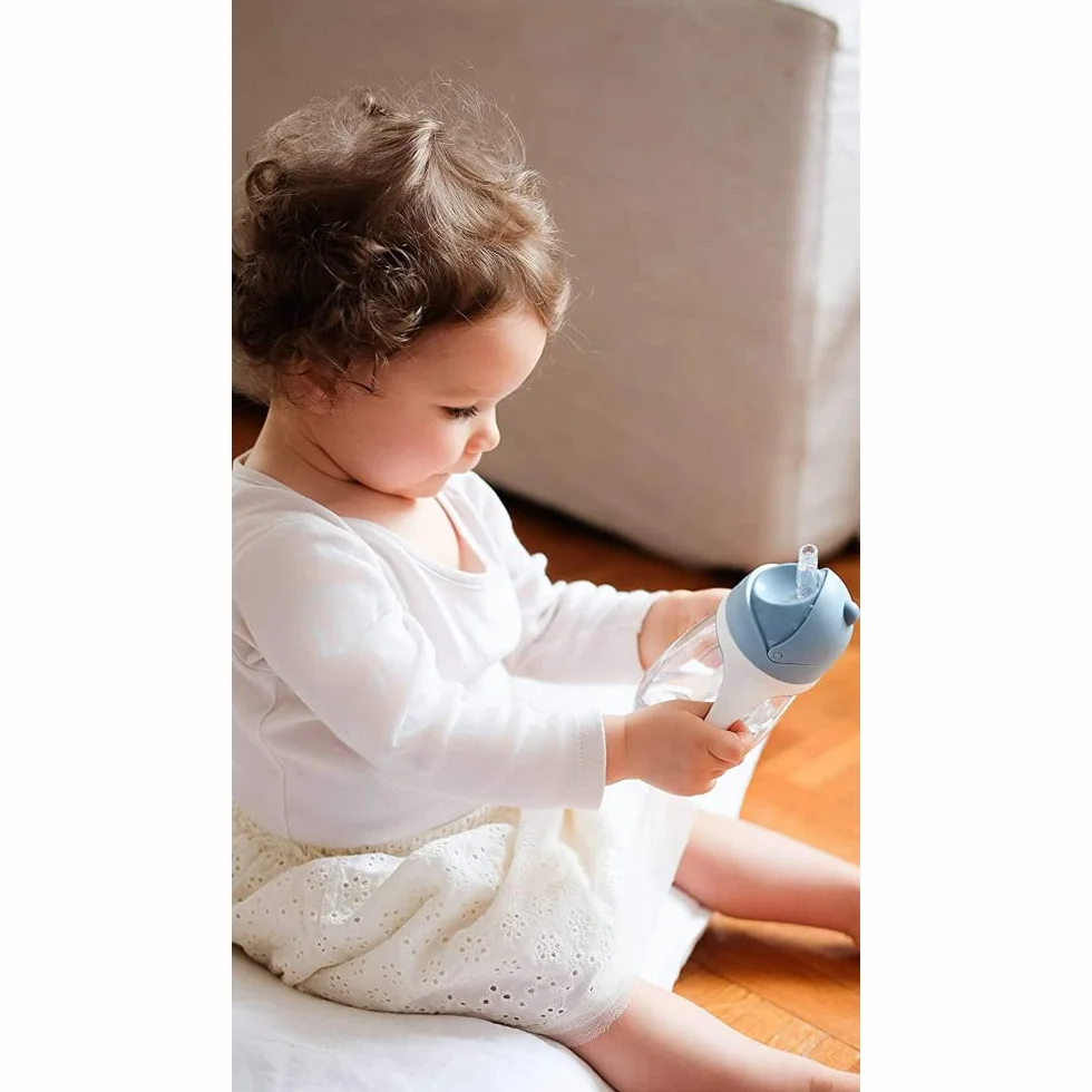 BÉABA Biberon Tazza di Apprendimento 2 in 1 300 ml Tritan Silicone Blu