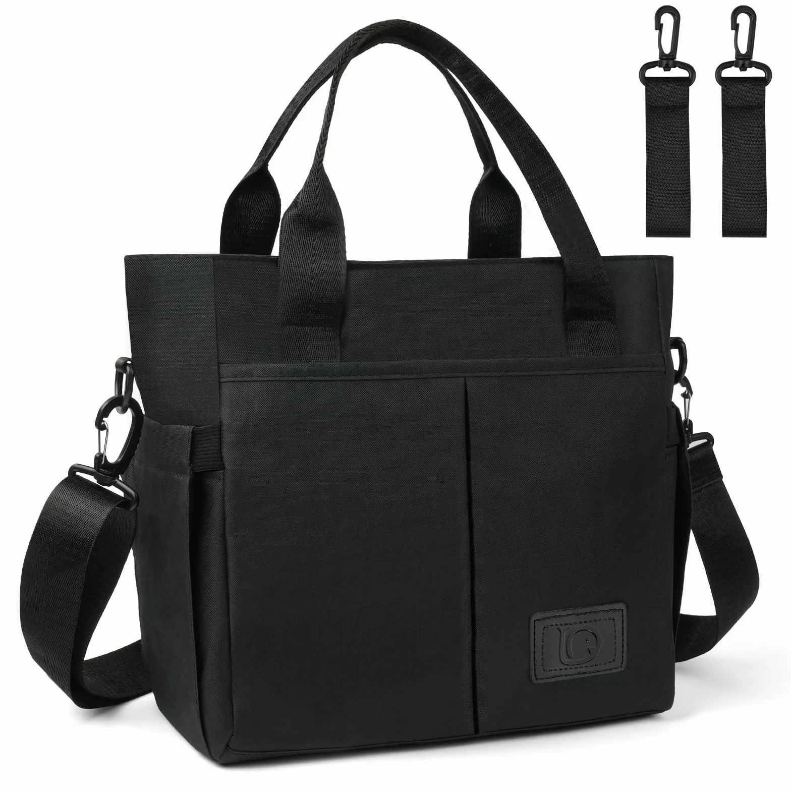 Aolso Borsa Fasciatoio per Neonato, Grande Capacità Impermeabile, Borsa Pannolini Viaggio Ganci Passeggino, Nero