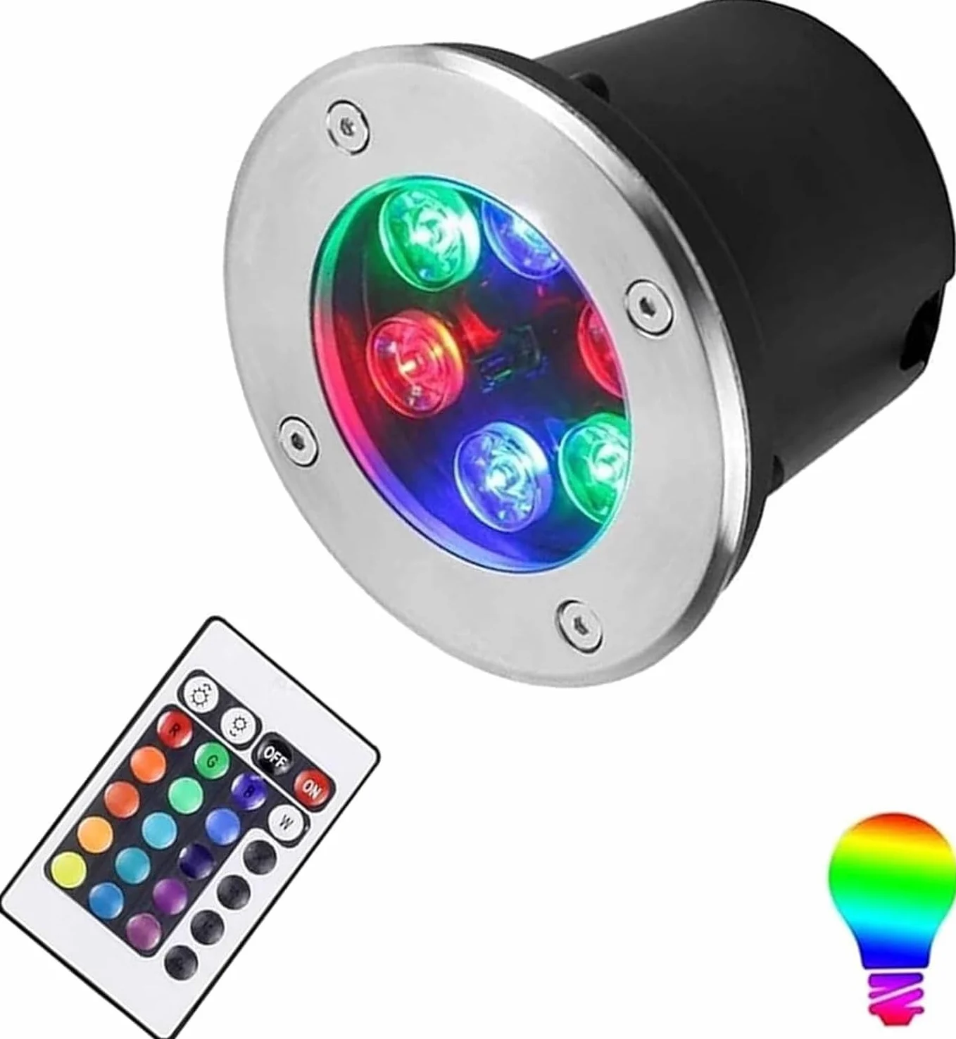Luci A LED Subacquee per Laghetto Ideali per Esterni Giardino Feste Fontane Illuminazione Ad Anello RGB Ip68 con Telecomando per Piscina E Giardino 24V 6W/3W