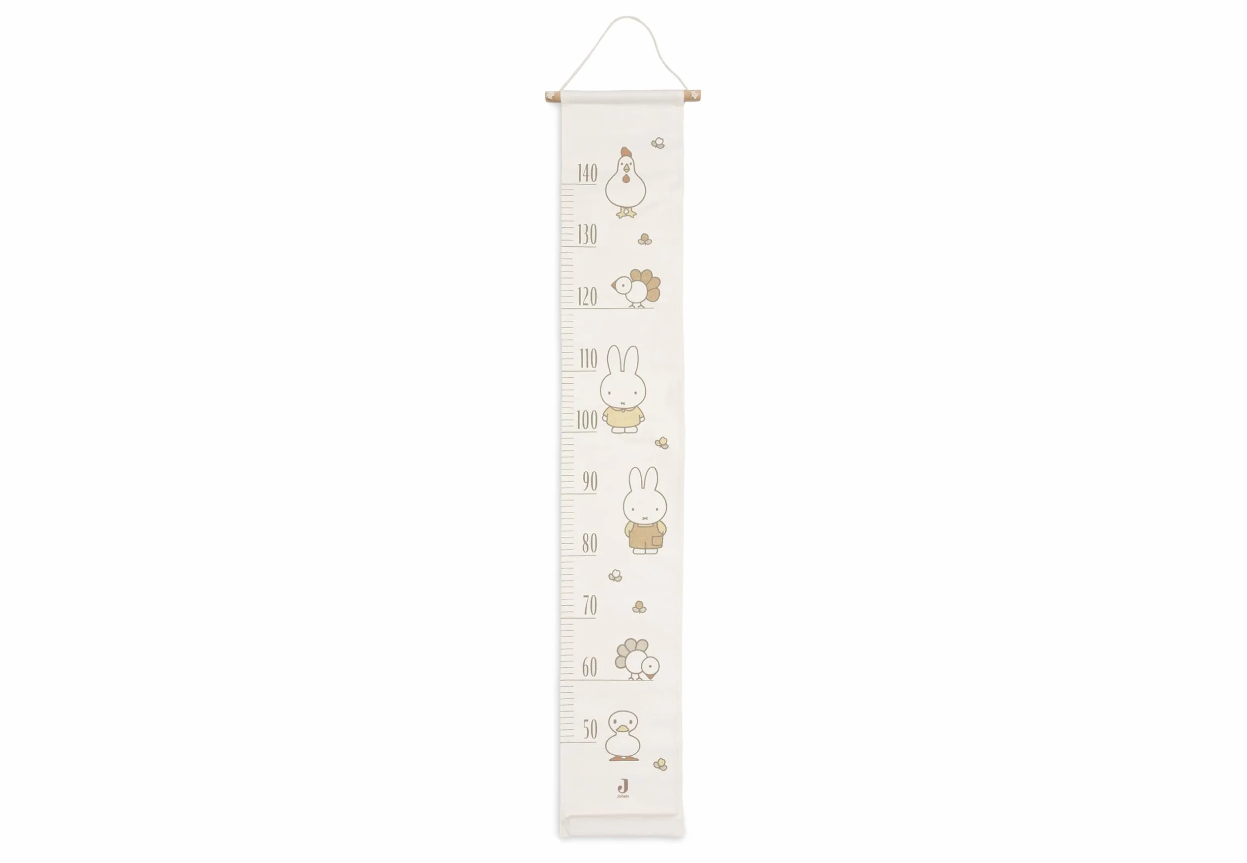 Jollein Grafico dell'altezza per bambini Miffy Family Farm Tessuto da appendere cameretta bambini motivi fattoria Miffy crescita ricordi