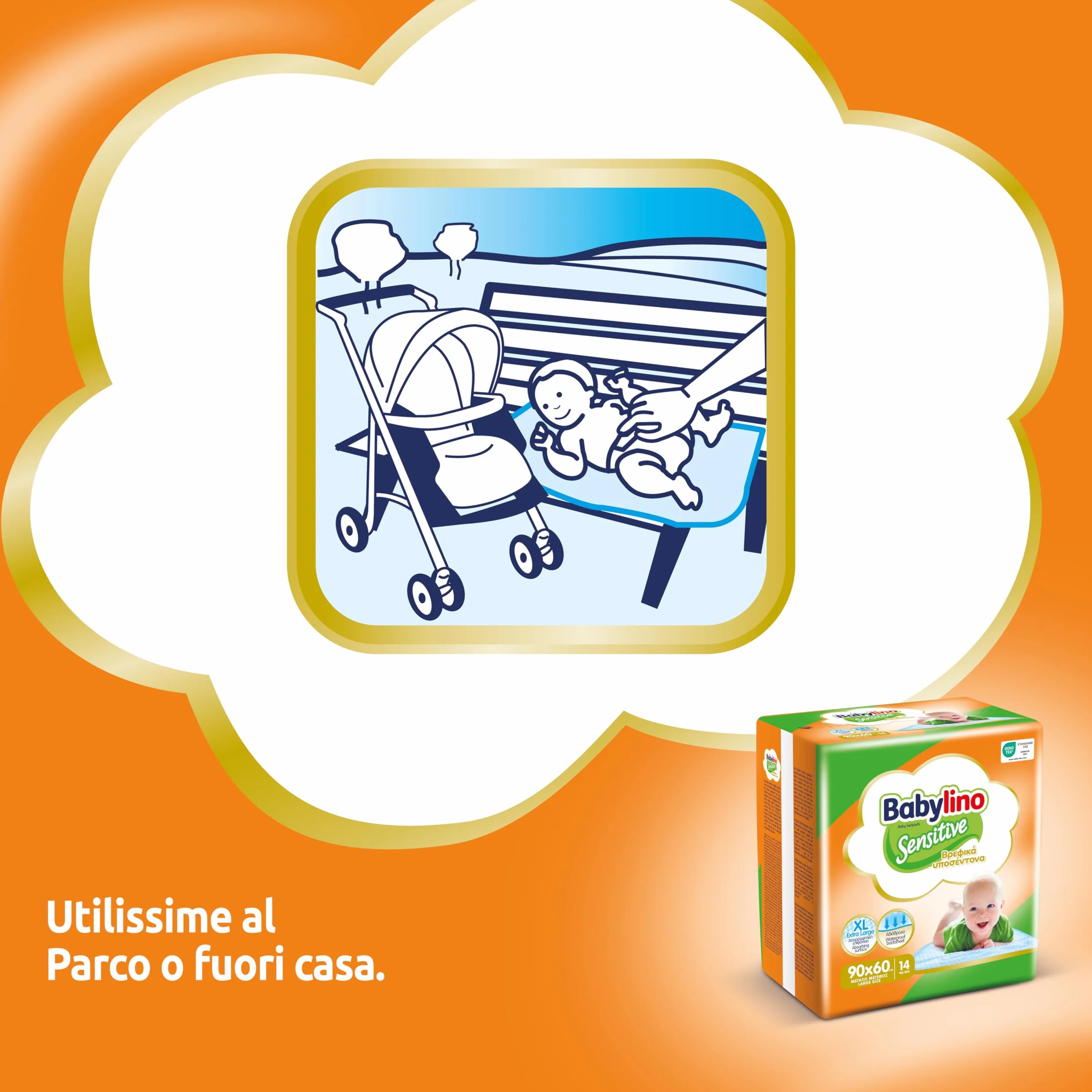 Babylino Sensitive Teli Cambio 90x60cm, 14 sztuk