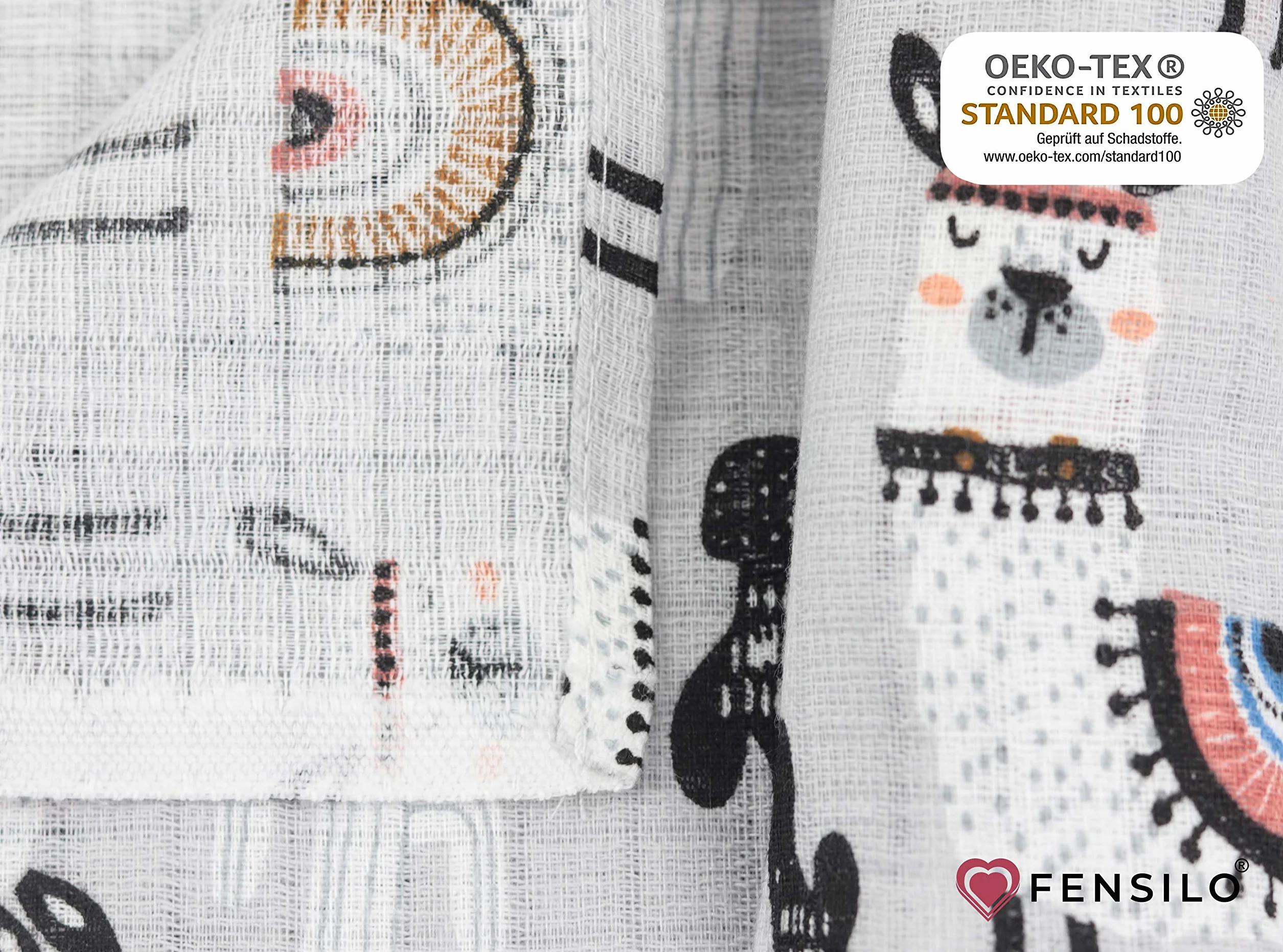 Neonato Mussola Pacco da 6 70x80cm Grigio Animali Bimbo e Bimba OEKO-TEX STANDARD 100