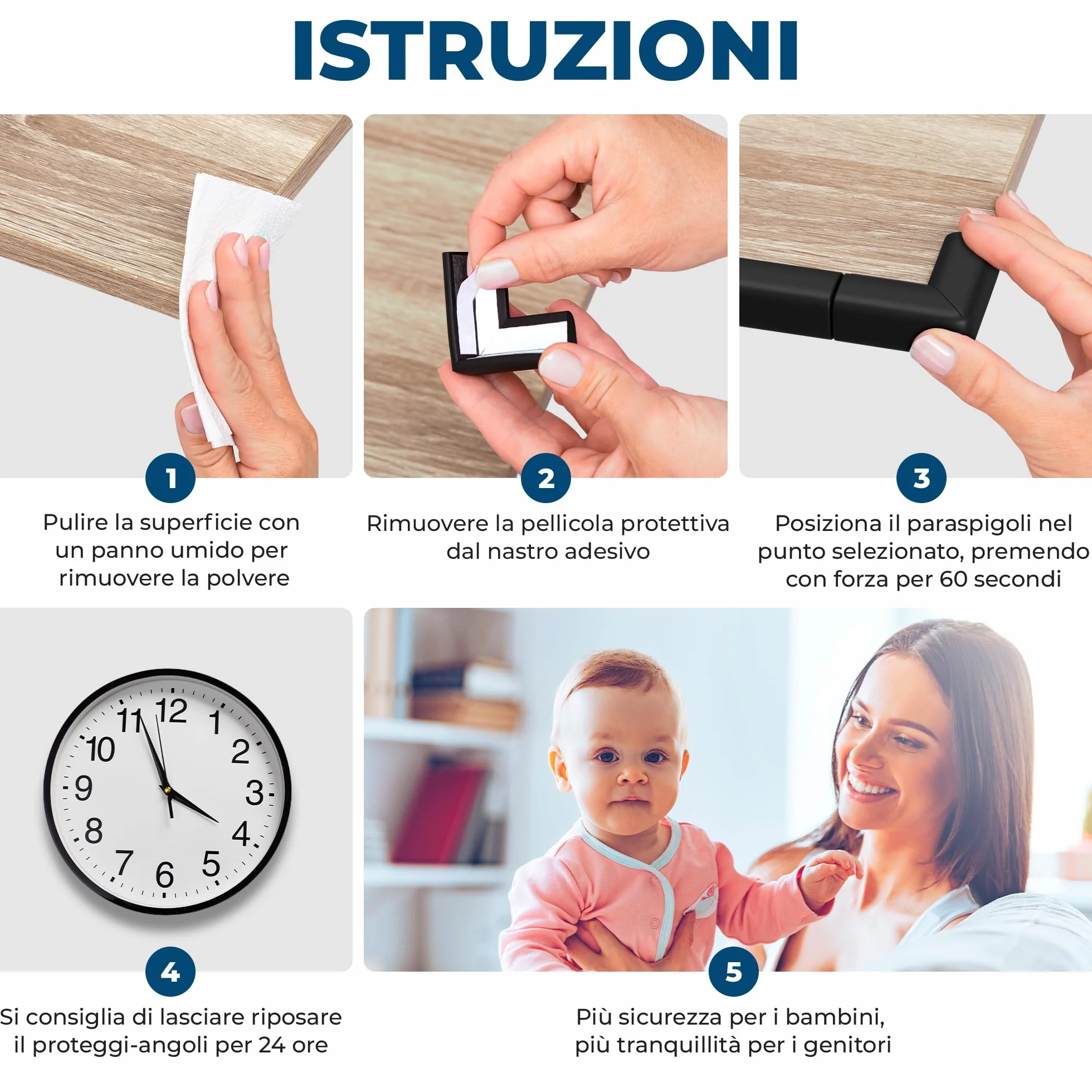 Hoffenbach Paraspigoli per Bambini 6,2 m, 12 Angolari, Paracolpi Lettino Neonato e Mobili, Gomma Bianco