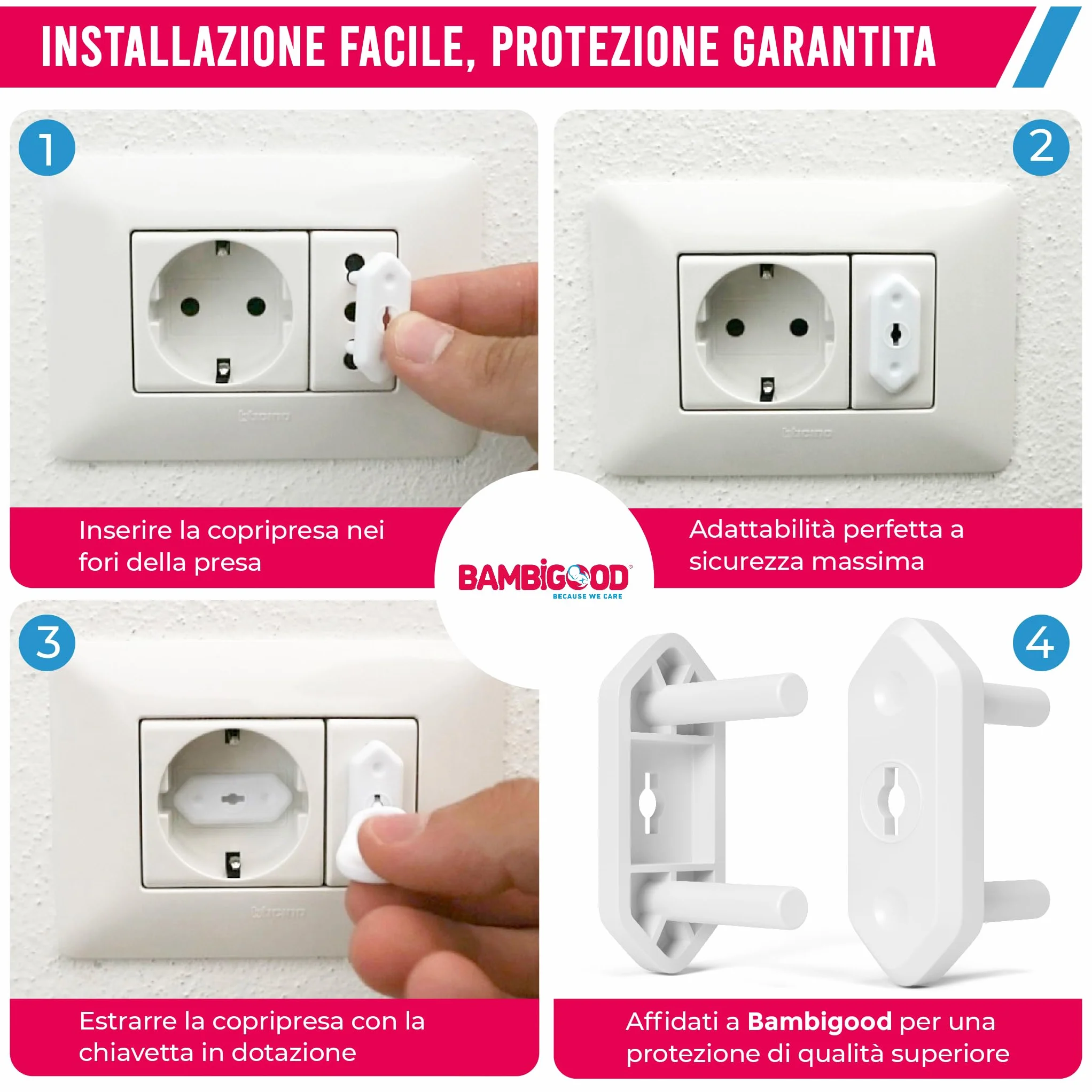 Copriprese per Bambini 16A 10A Set 24 Protezione Prese Corrente Universali Sicurezza Casa