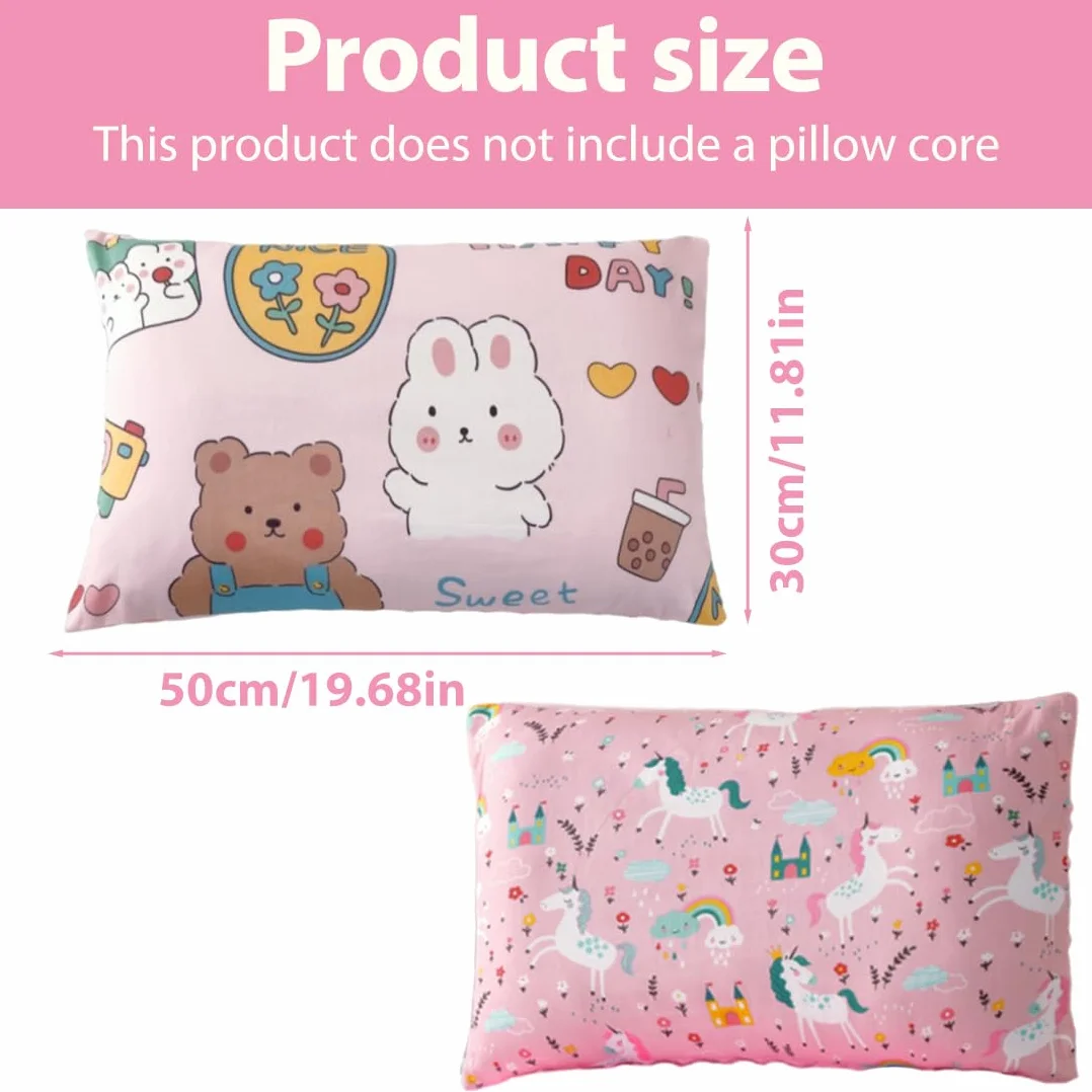 Federa cuscino per bambini 100% cotone 30x50cm 2 pezzi