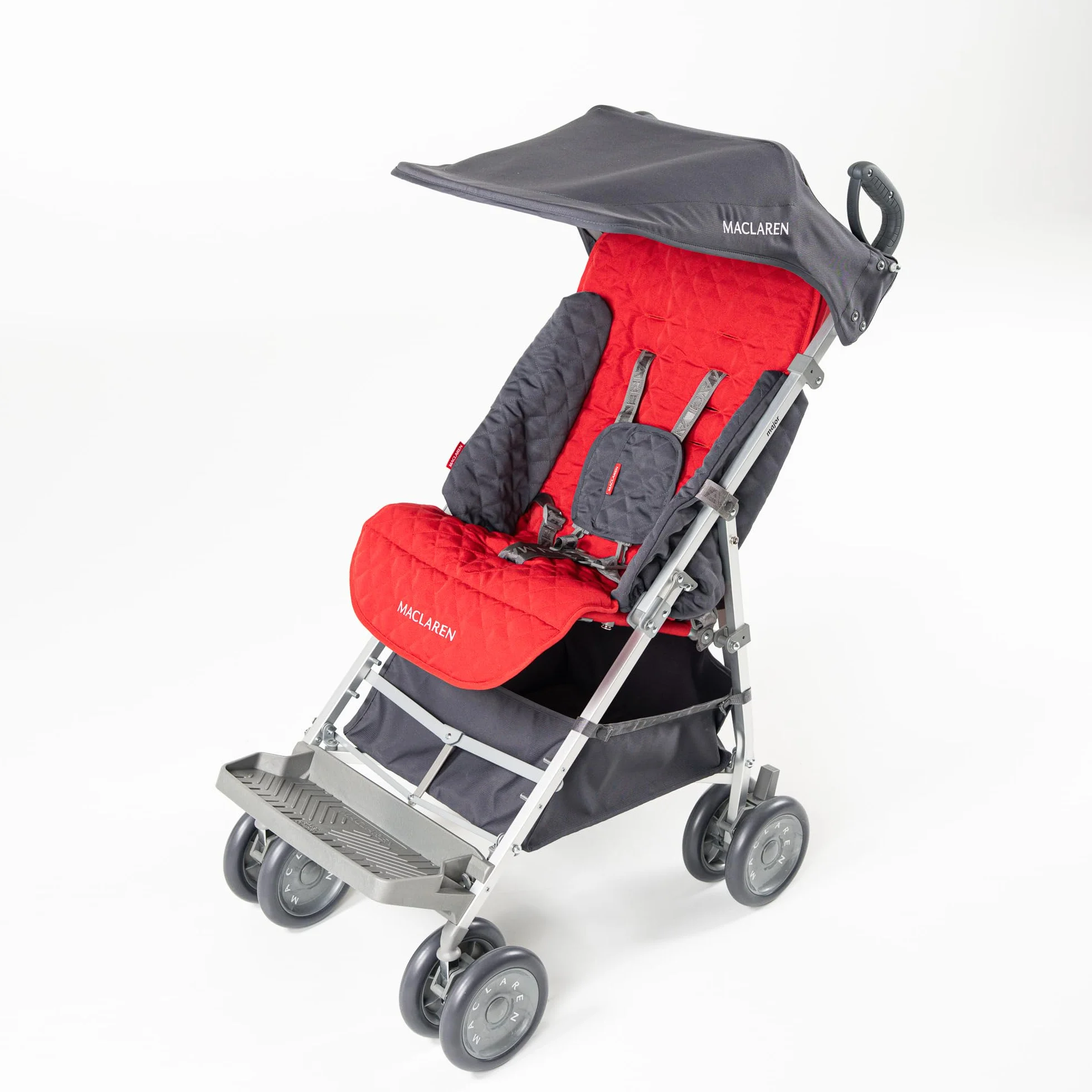 Passeggino per disabili Maclaren Major Elite fino a 50 kg Chiusura a ombrello Rosso Cardinale