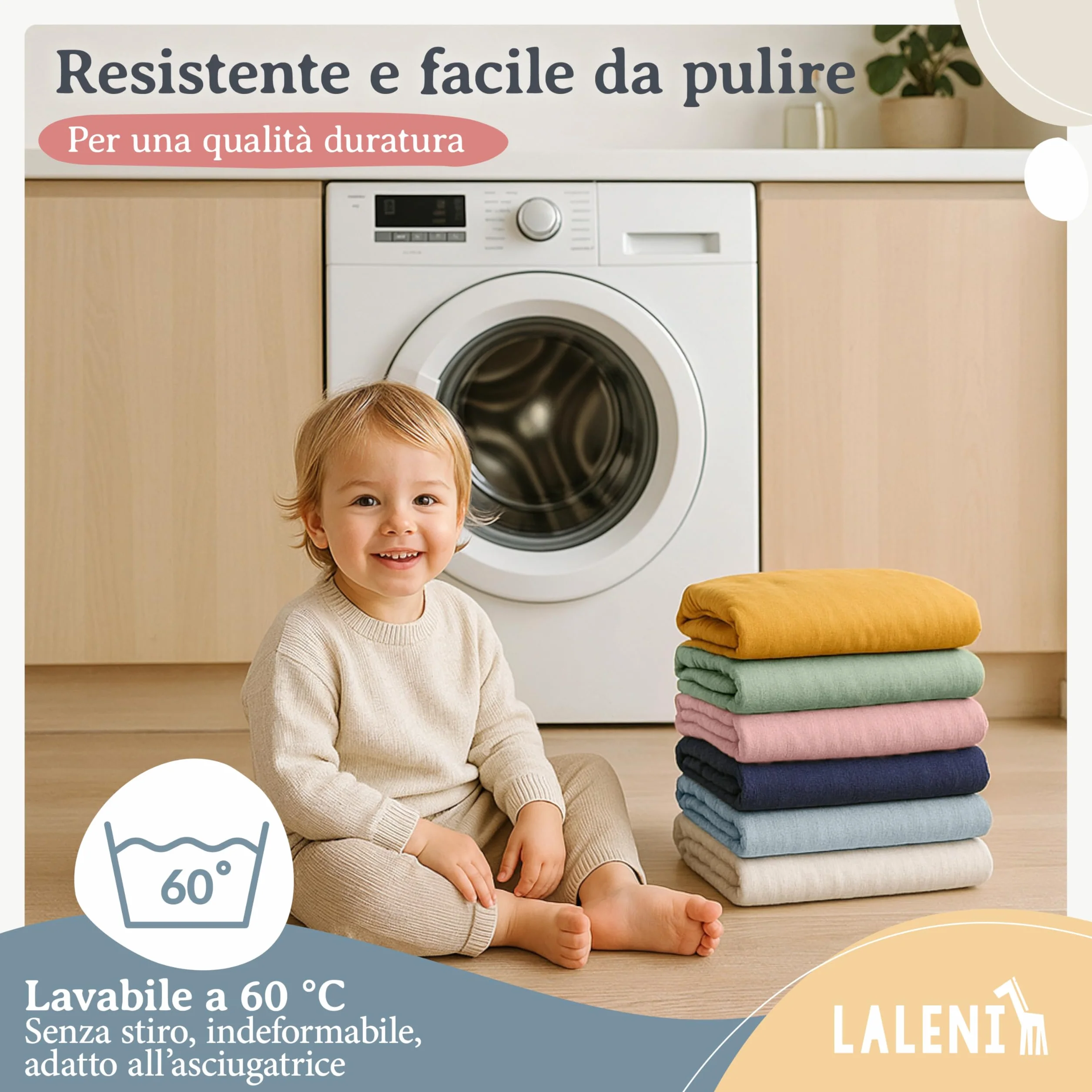 Laleni Lenzuola Culla Neonato Coprimaterasso 100% Cotone 135gsm Bianco 60x120-70x140cm
