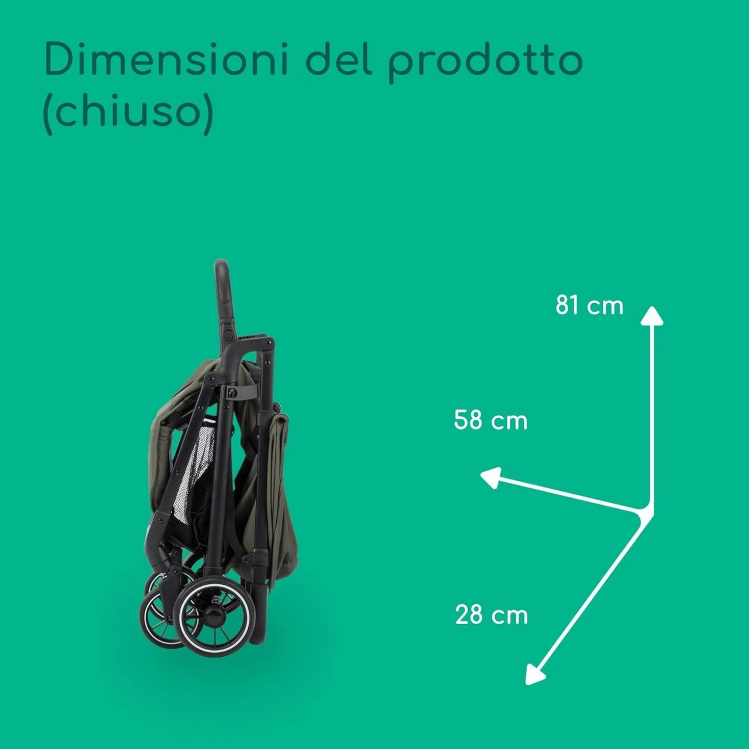 Bebeconfort Azur Passeggino Compatto Leggero 0-3 anni 15 kg Reclinabile Sdraiato Mineral Green