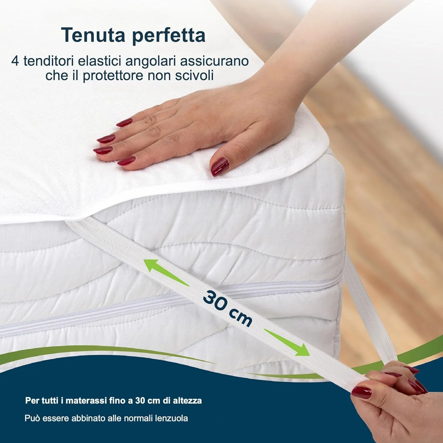 Coprimaterasso impermeabile Sensalou 50x90 cm Antiacaro Lavabile 95°C per Culla Lettino Neonato