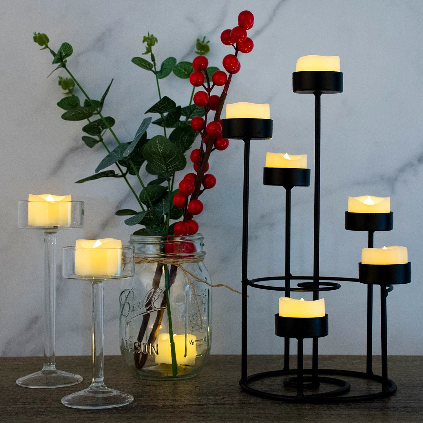 48 pz LED senza fiamma tremolante candela votiva a batteria tremolante tremolante LED candeline sfarfallio sfarfalsi candele per Halloween, Natale, decorazioni per feste di nozze, ecc. (bianco caldo)