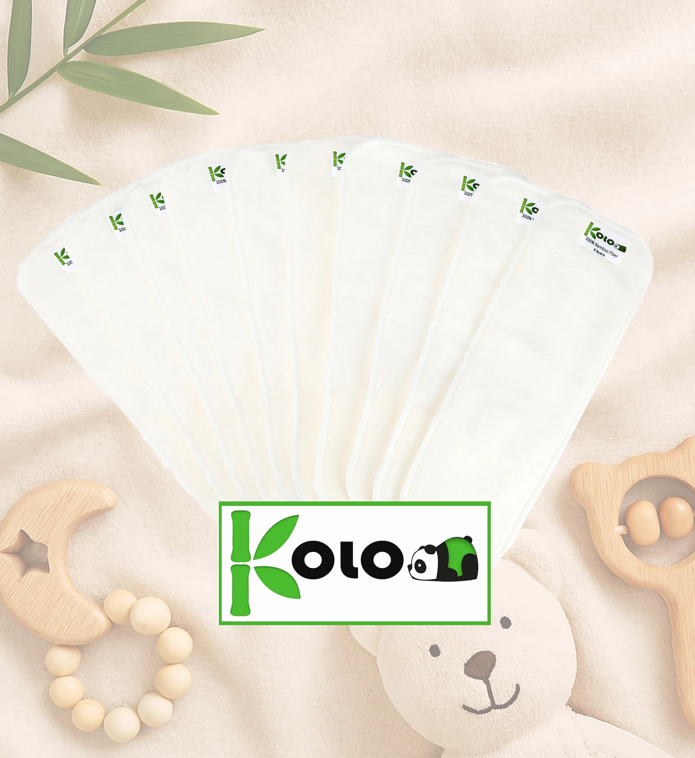 Set di 5 inserti assorbenti 4 strati Bambù 100% lavabili riutilizzabili per pannolini Confezione Regalo