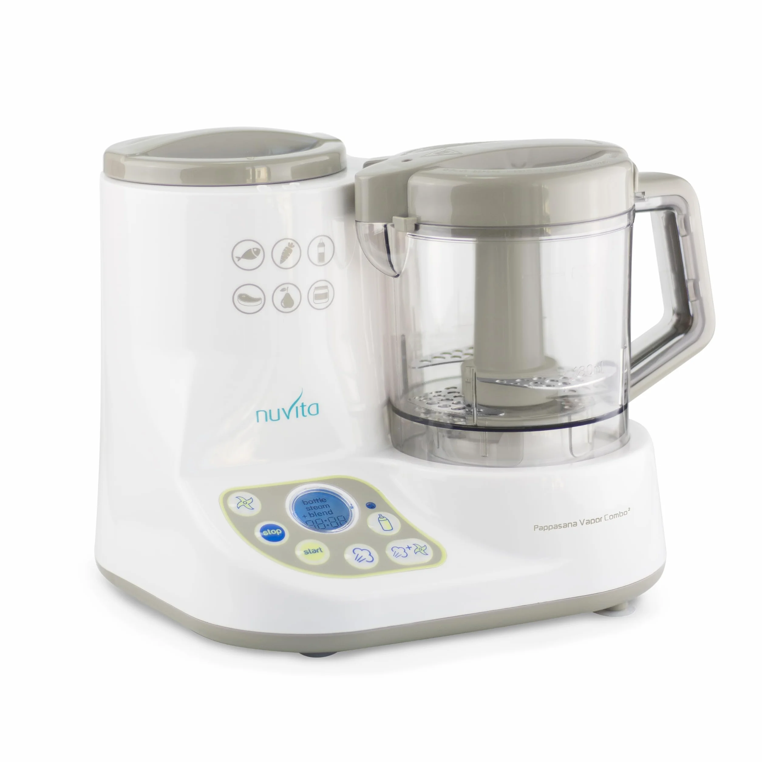 Nuvita 1966 Cuocipappa Pappasana Vapor Combo 2 6 in 1 Mini Robot per Pappe