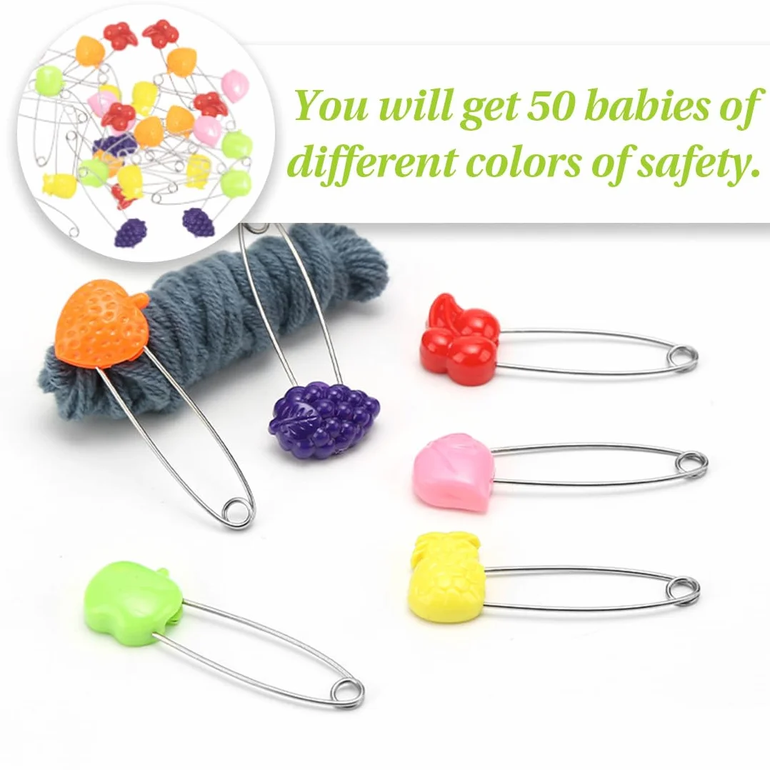 Spille da Balia 50 Pezzi Sicurezza Bambini Colorate Pannolini