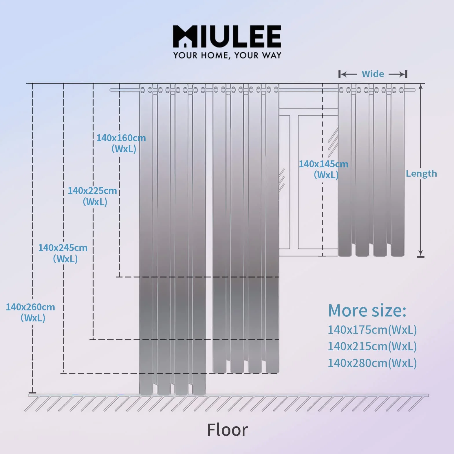 MIULEE Tende Trasparenti con Occhielli 140x260cm 2 Pannelli per Finestre Salotto