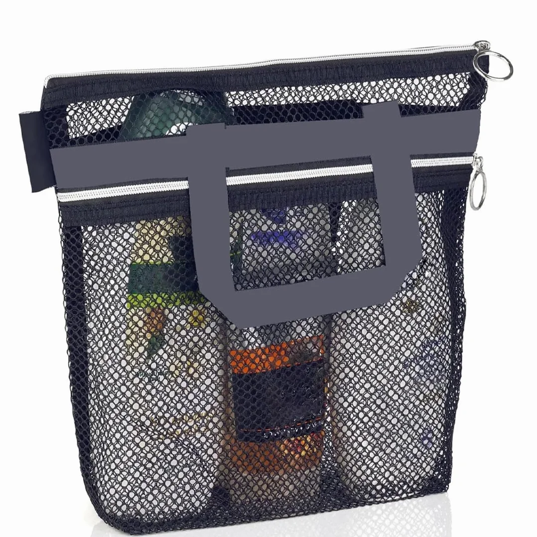 Borsa da Doccia Portatile a Rete, Nylon con Cerniera, Ad Asciugatura Rapida