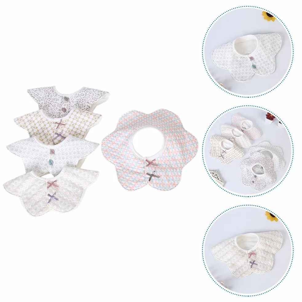 Bavaglini per Bebè Bandana a Forma di Fiore in Cotone 24x24 cm Healifty 5 Pezzi