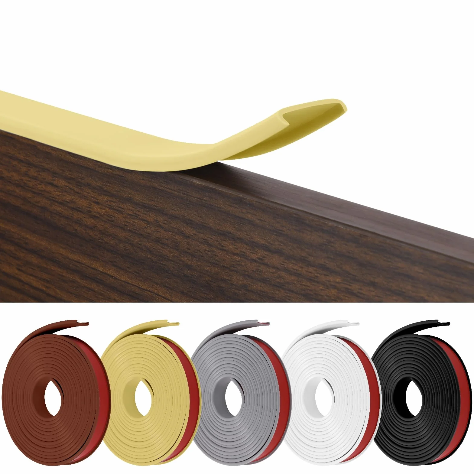 flintronic Bordatura Autoadesiva per Mobili Forma di U, 3m×18mm Nastro Perimetrale Flessibile, Protezione Bordo Desktop Fai-da-te