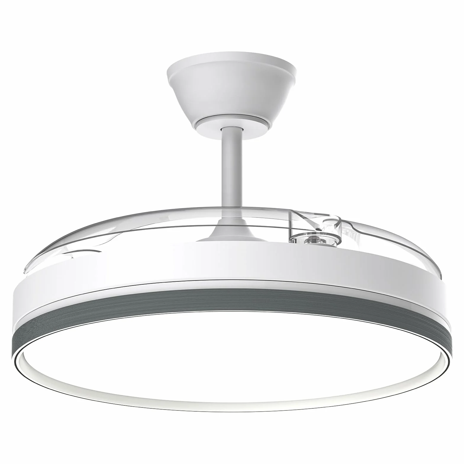 Airwit 106cm Ventilatore da Soffitto con Luce e pale retrattili, 70W Silenzioso Lampada Ventilatore da Soffitto con Telecomando e Motore DC per Camera da Letto, Cucina, Soggiorno, Bianco, 6 Velocità