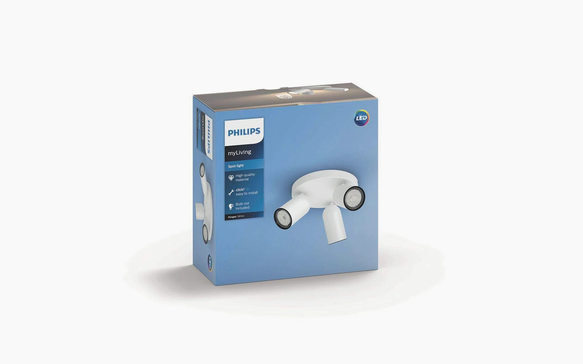 Philips LED, Lampadario a Faretti, 3 Punti Luce, Bianco, Testa orientabile, Bianco