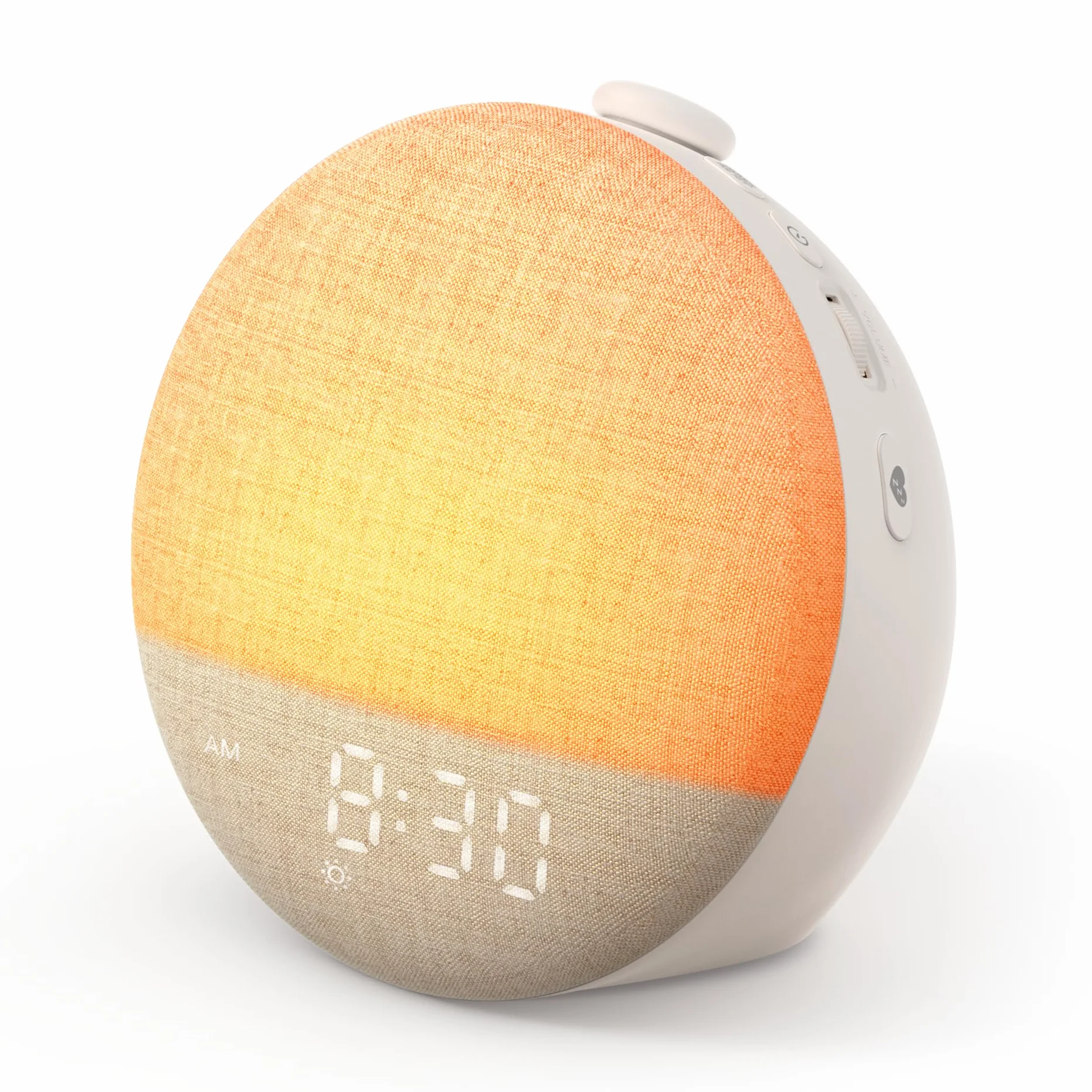 Dreamegg Sveglia Luminosa con Modalità Preferiti, Lampada da Comodino con Sveglia, 0-20 Livelli di Luminosità, 29 Tracce di Rumore Bianco per Adulti e Bambini, Funzione Snooze, per Camera da letto