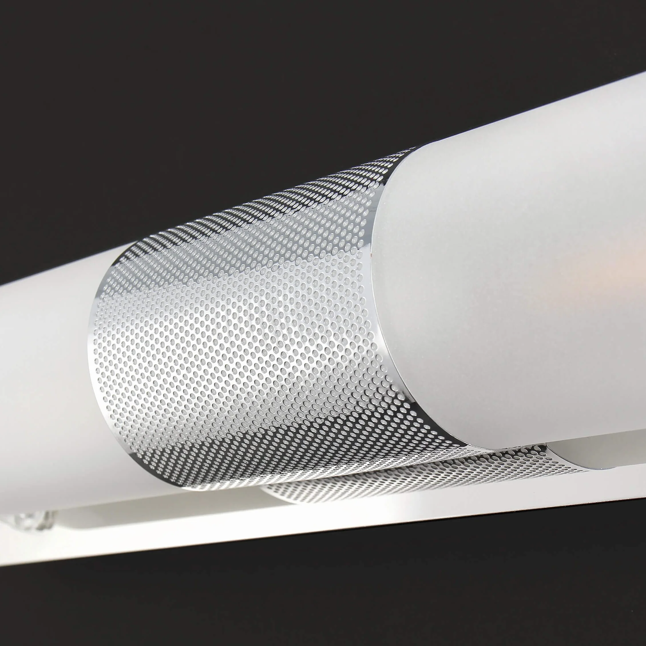 Lampada da parete in metallo vetro argento bagno L: 38 cm E14 fino a 40W 2 lampadine oblunghe Lampada da parete senza tempo per bagno PERIO
