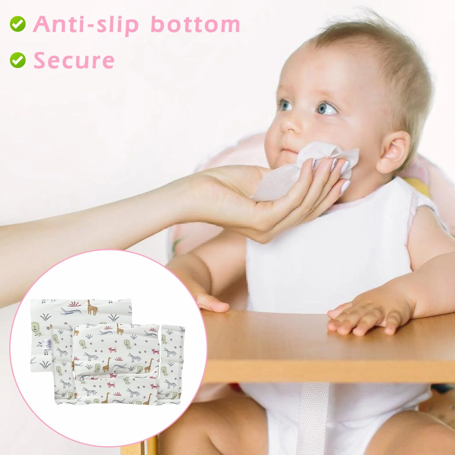 Cuscino per seggiolone Stokke antiscivolo cotone biologico lavabile motivo zoo