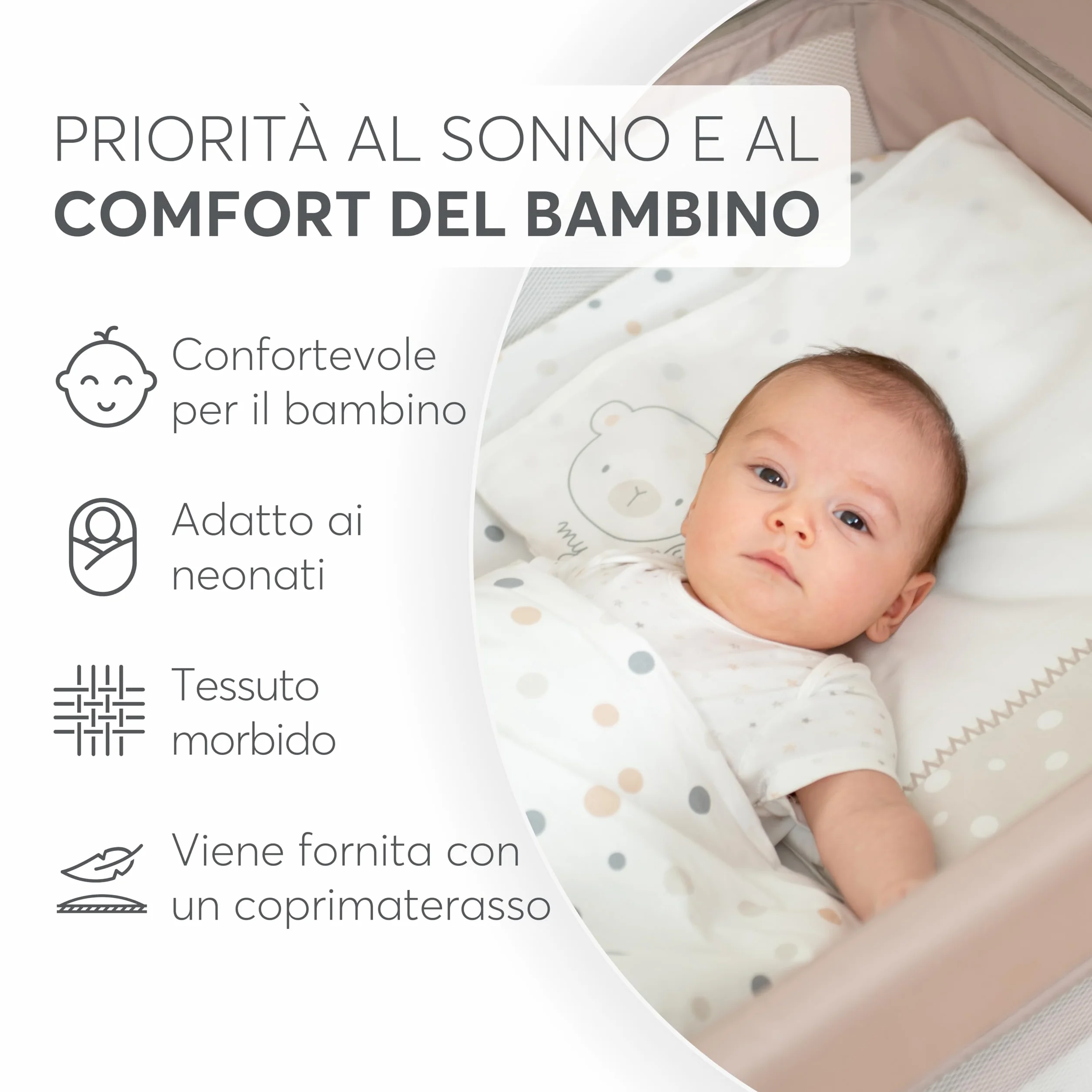 Kikka Boo Lettino da Campeggio SO GIFTED, Culla Neonato da Viaggio 120x60 cm, Fino a 15 kg, Pieghevole, Grigio