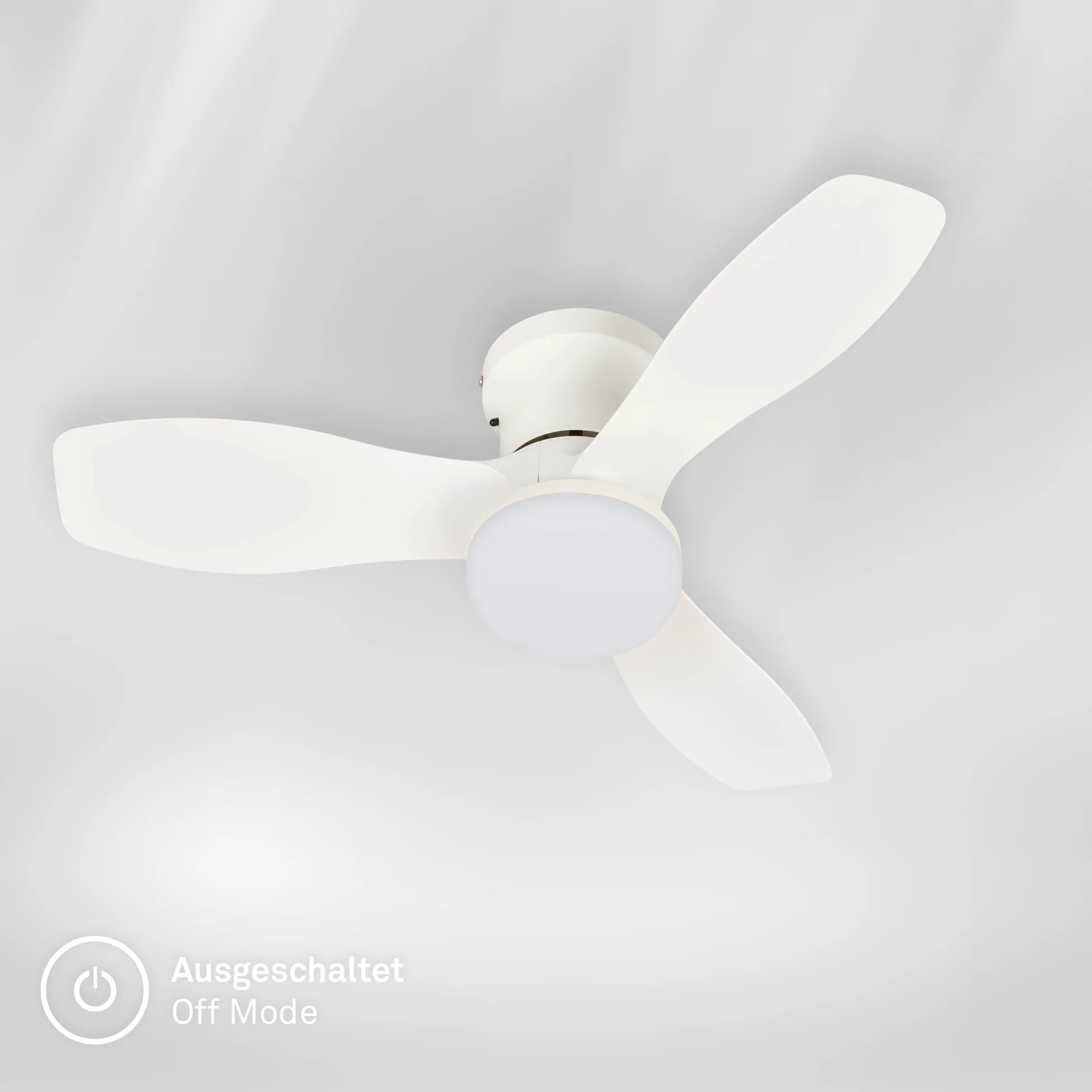BRILONER - Ventilatore da soffitto con luce LED, telecomando, motore DC silenzioso con 3 velocità, CCT e luminosità regolabile, pale rimovibili, lampadario ventilatore da soffitto, 60 cm, bianco