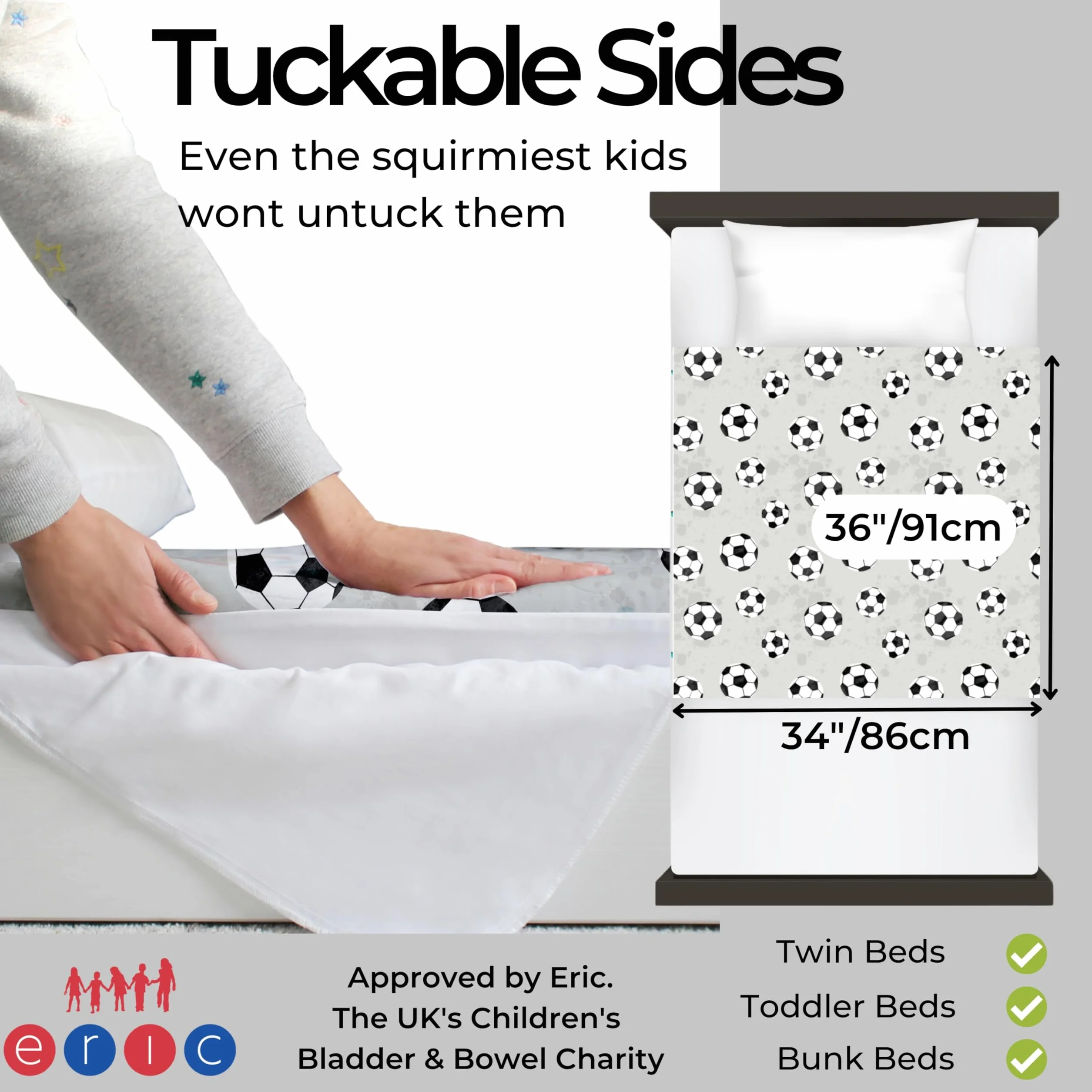 Hygge Sheets Coprimaterasso impermeabile per bambini singoli traspirante lavabile incontinenza con fascia laterale