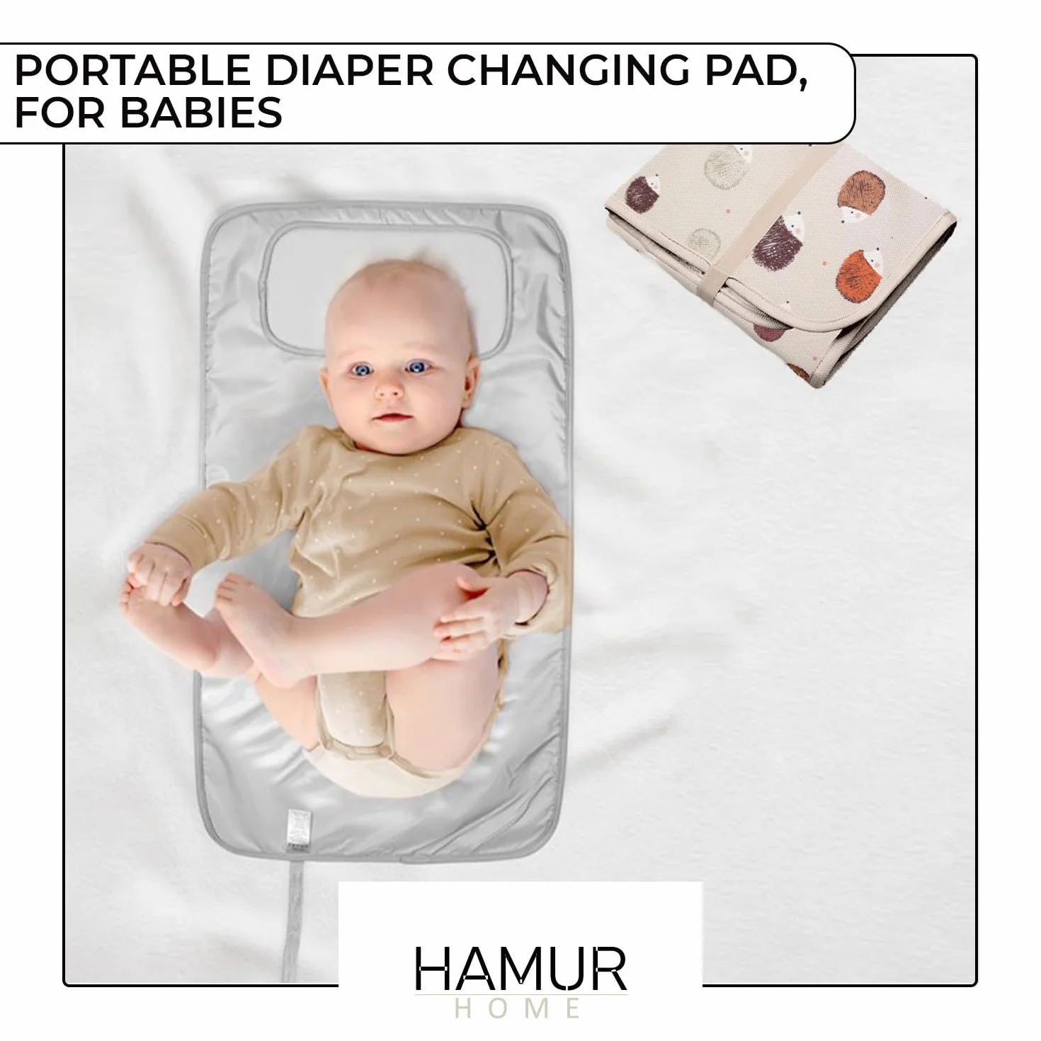Hamur Home Fasciatoio Portatile Pieghevole Impermeabile 40x70 cm Lavabile - Neonato Viaggio Regalo