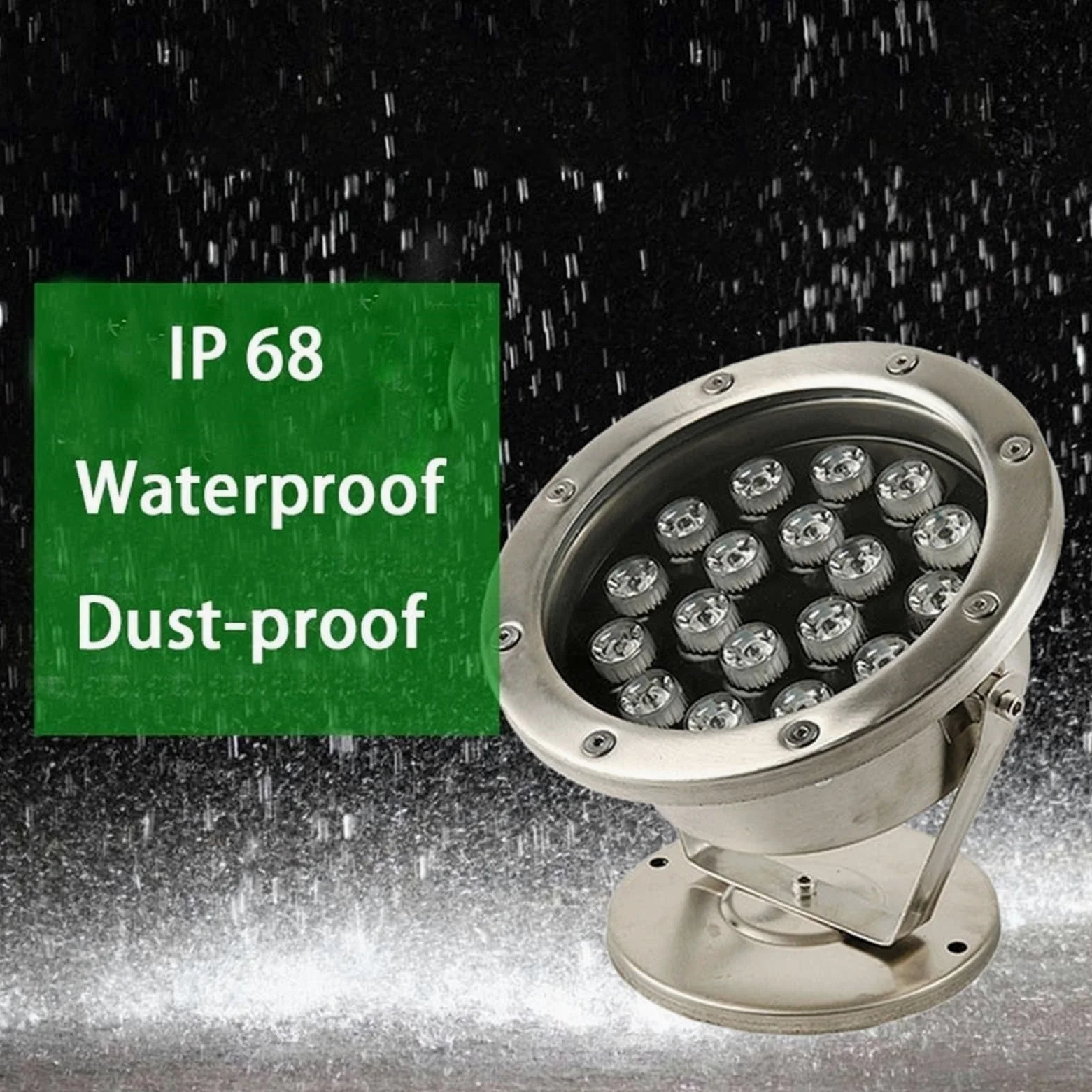 Luci A LED Subacquee per Laghetto Ideali per Esterni Giardino Feste Fontane Orientabili 24V Acciaio Inossidabile Ip68 Luce Blu 6W/Bianca Calda 15W