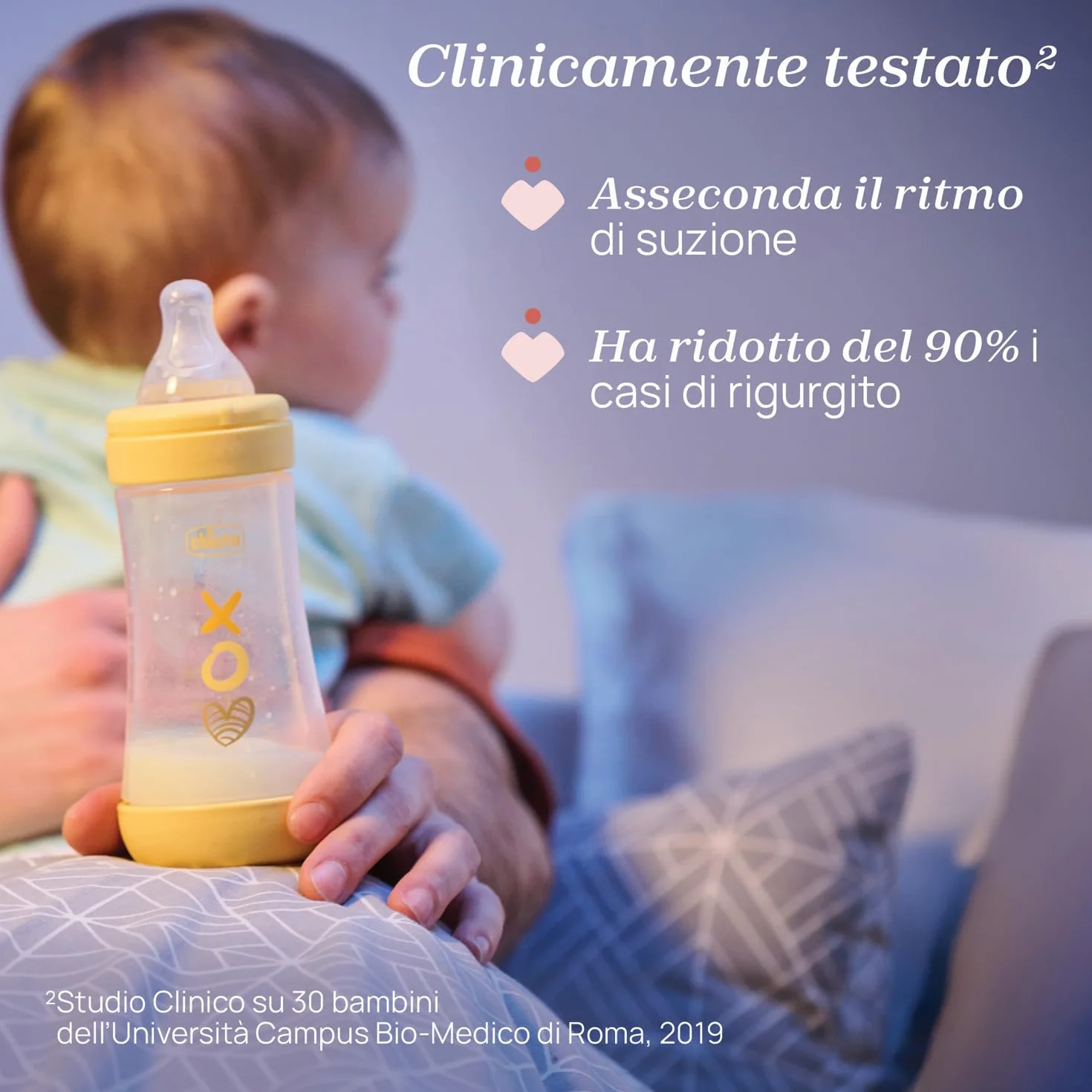 Chicco PERFECT 5 Biberon Anticolica 240 ml, Flusso Medio, Tettarella in Morbido Silicone, Blu