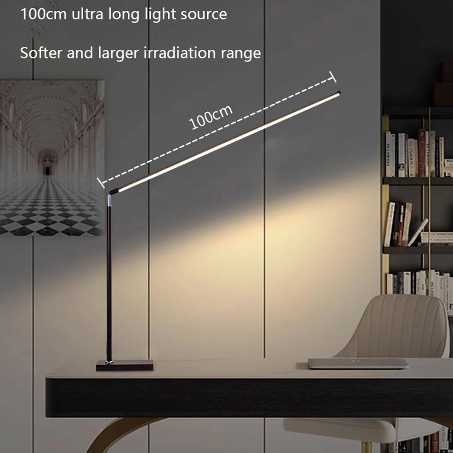 LEDs Luce da Lettura Lampada da Scrivania Luce Lettura Libro Notturna 3 Modalità di Temperatura Colorei Dimmerabile Senza Livelli,Braccio Luminoso Rotante a 350 Gradi per Lettura/Lavoro/Viaggi