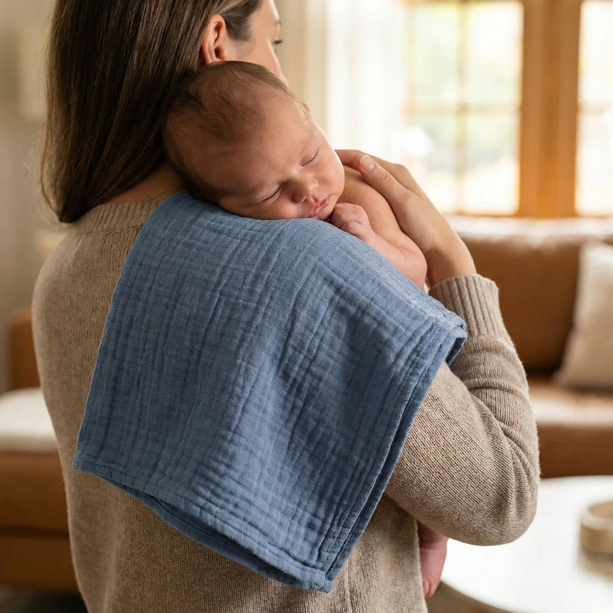 BABYSAFE Mussole Neonato Cotone Biologico 80x70cm Doppia Garza Pacco da 3 Copertina OEKO-TEX Made in Europe
