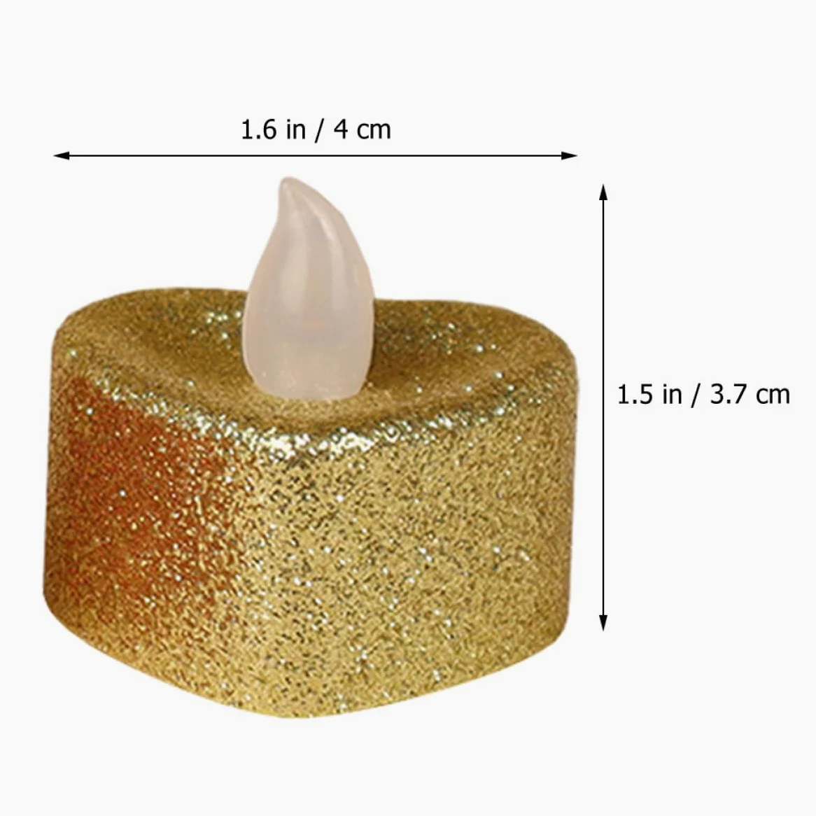Ipetboom 24 Pezzi Candele a Forma di Cuore LED senza Fiamma Oro Batteria Inclusa per Decorazioni Romantiche e Atmosfere Accoglienti