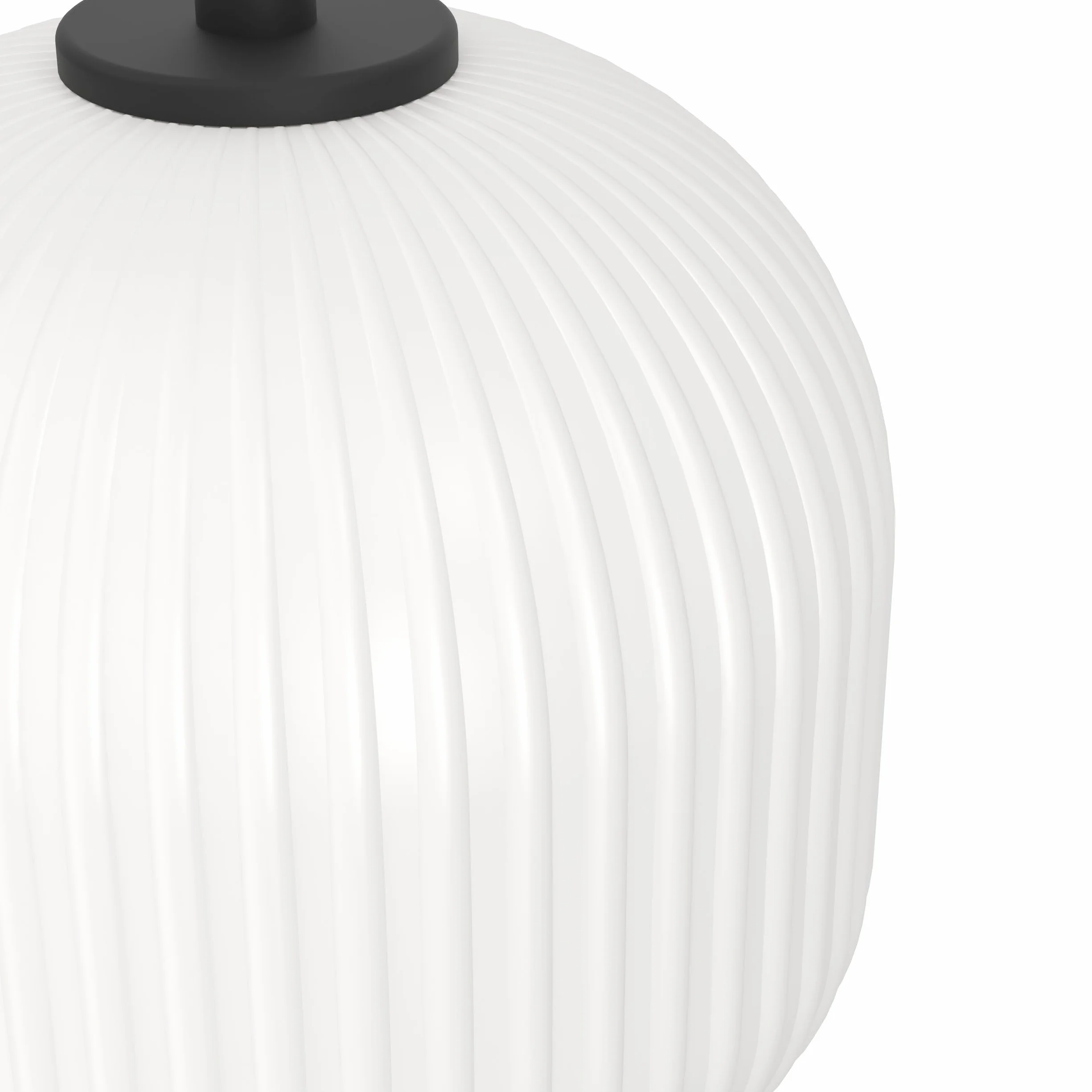 Eglo lampada a sospensione Mantunalle 1, luce a sospensione, illuminazione | in metallo in nero e vetro bianco, attacco E27, Ø 20 cm