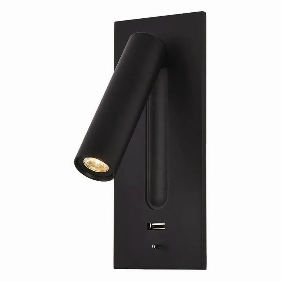 Luci da lettura a LED a parete, applique da incasso sul comodino Lampada da parete a LED con porta USB/interruttore, Faretti da parete girevoli Apparecchio notturno per camera da letto Soggiorno Hotel