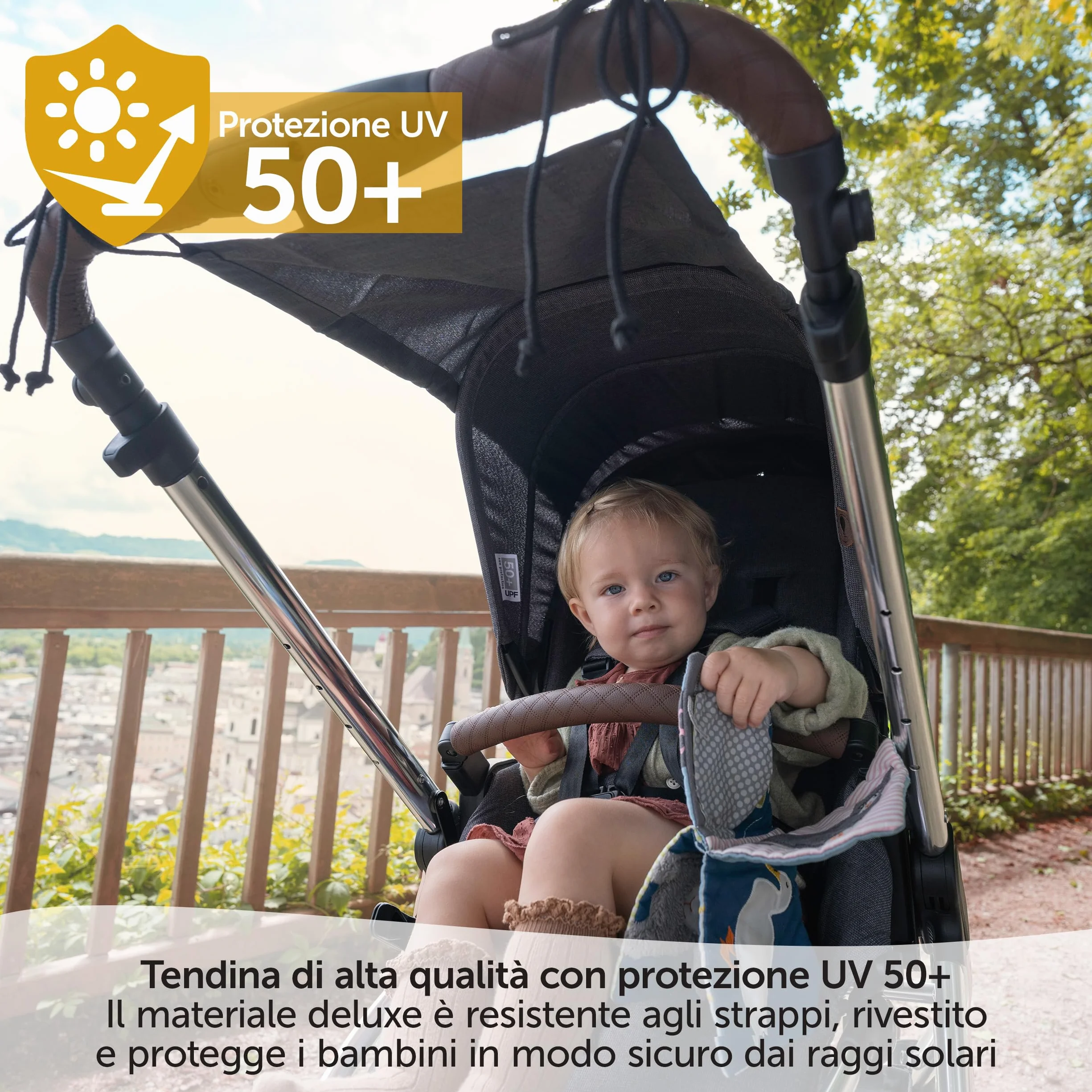 Zamboo Parasole Universale Passeggino DELUXE Protezione UV 50 Grigio