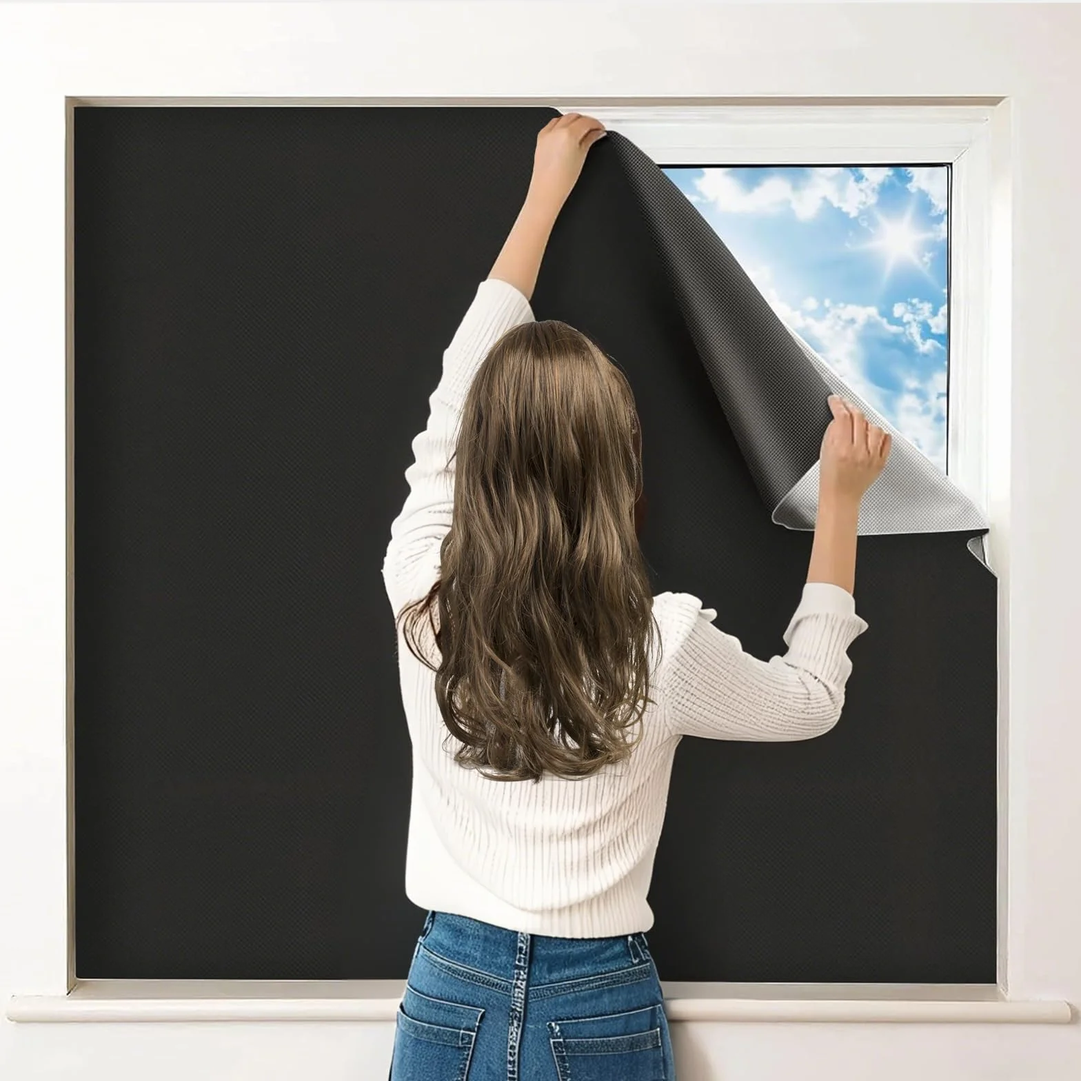 Tenda Oscurante 300 x 145 cm Tessuto Oscurante Portatile per Finestre per Interni