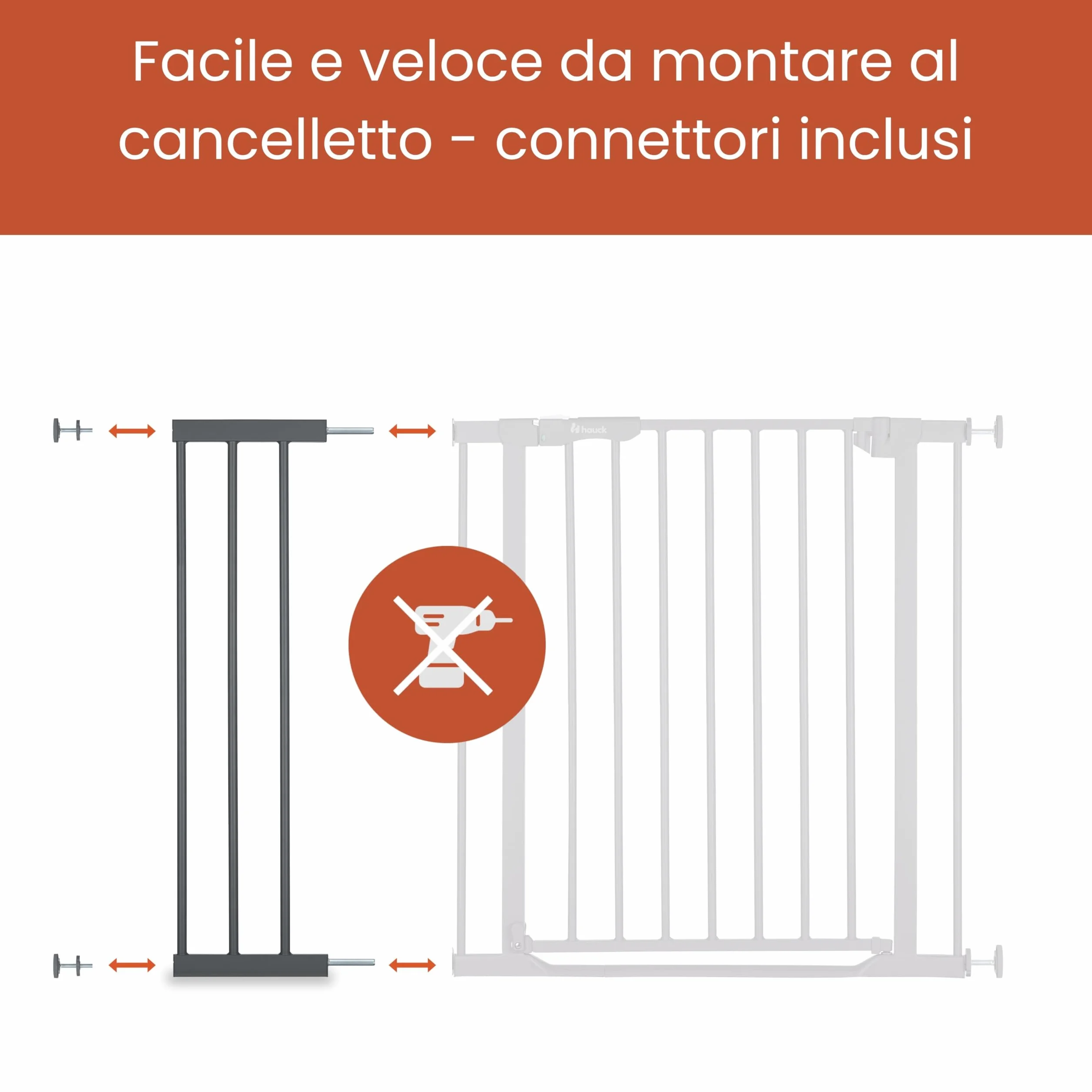 Hauck Estensione da 21 cm Nero Compatibile con Cancelletto di Sicurezza Open N Stop 2 Clear Step 2 Autoclose N Stop 2 Accessorio per Cancellino per Bambini e Cani Solo per Interno