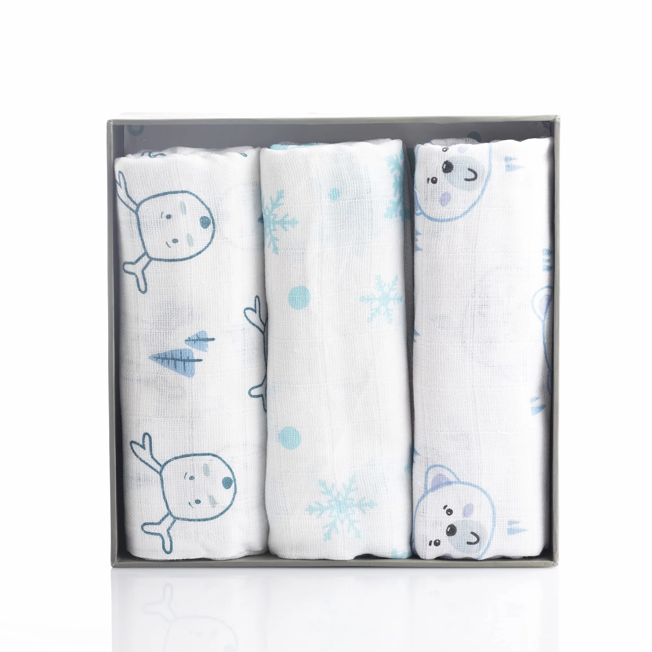 Set di 3 Mussole Neonato 80x80 cm 100% Cotone Naturale Certificato OEKO-TEX Copertina Neonato