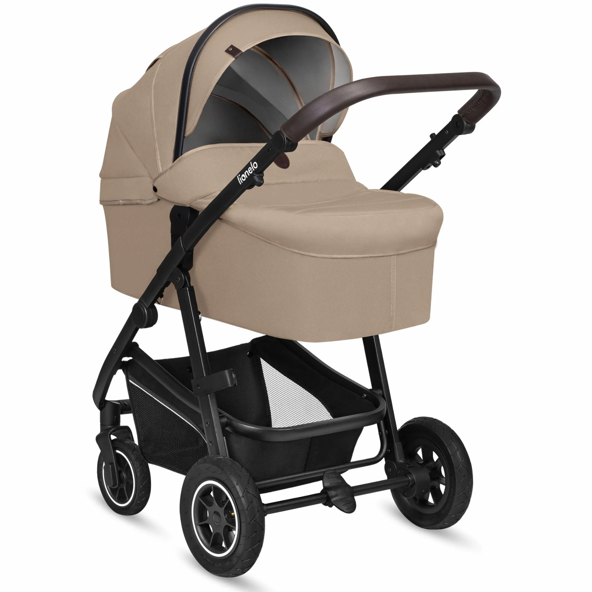 Passeggino 3 in 1 per Bambini 0-48 mesi, Sistema Modulare con Seduta, Navicella, Ovetto Neonato, Leggero, Pieghevole, Ruote Grandi, Cappottina XXL UPF50+