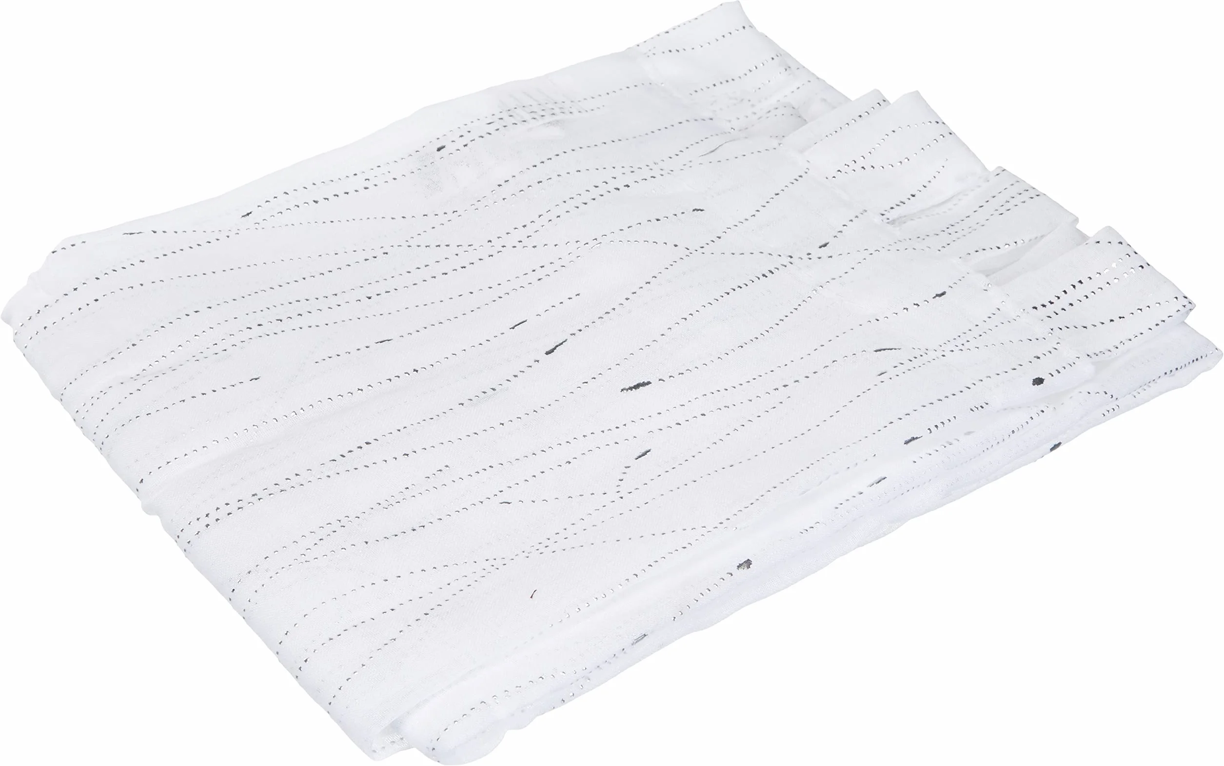 Voile Coppia di Tende Dritte con Passanti 45 x 160 cm Color Sabbia Applicazioni Bianco 2 Pezzi