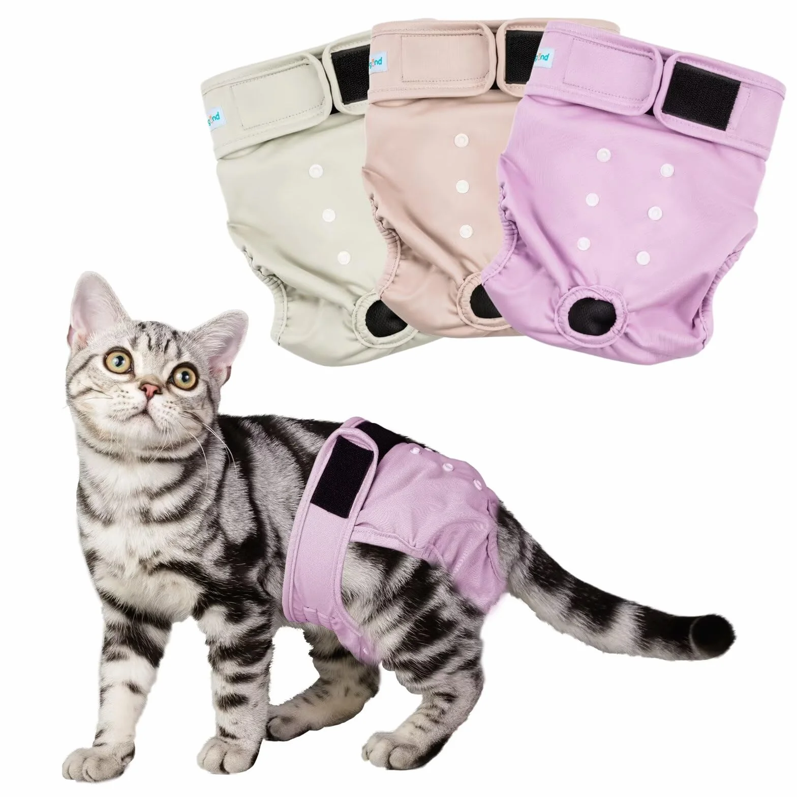 Paw Legend Pannolini per gatti lavabili e riutilizzabili, confezione da 3 XS