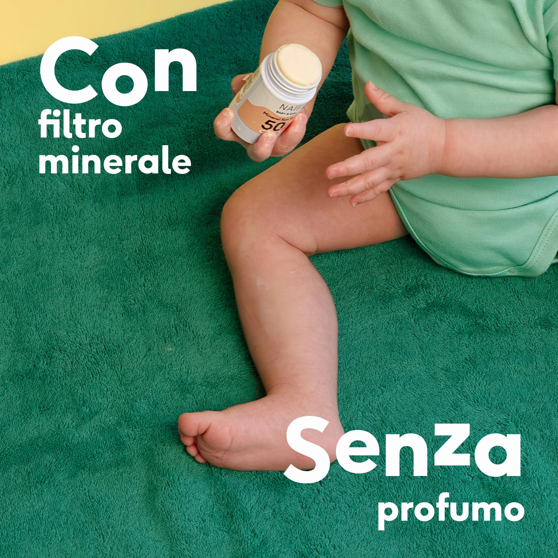 Naïf Stick Solare Minerale SPF 50 36g Protezione UVA UVB Neonati Bambini