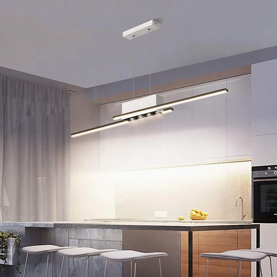Faretti a Sospensione a LED per Isola Cucina, Lampada da Tavolo da Pranzo lineare Minimalista, Moderne lampade a Sospensione a Strisce per bancone per la Colazione in Soggiorno