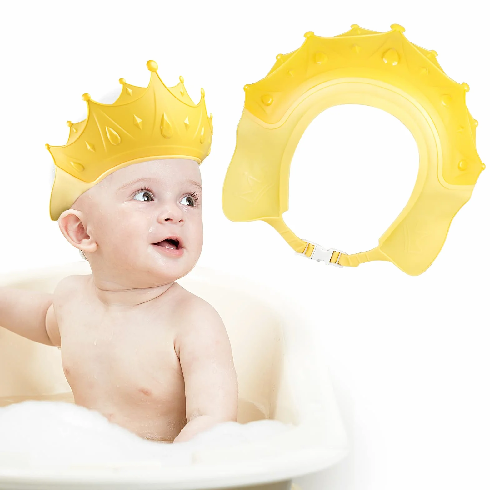 Cappello Doccia Bambini Cuffia Visiera Regolabile Giallo