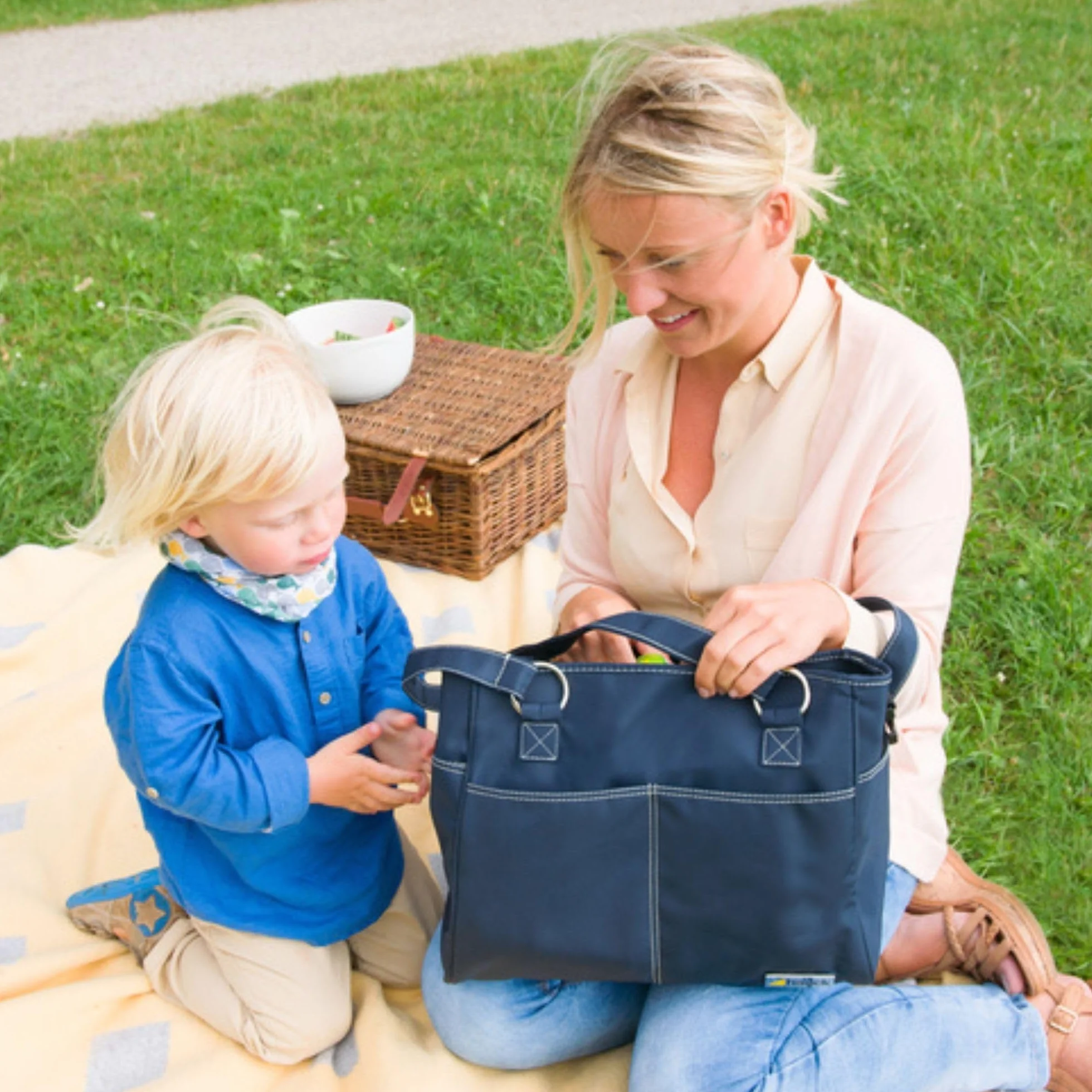 Hauck City Bag Blu Navy Borsa Fasciatoio Portatile con Materassino e Ganci Passeggino