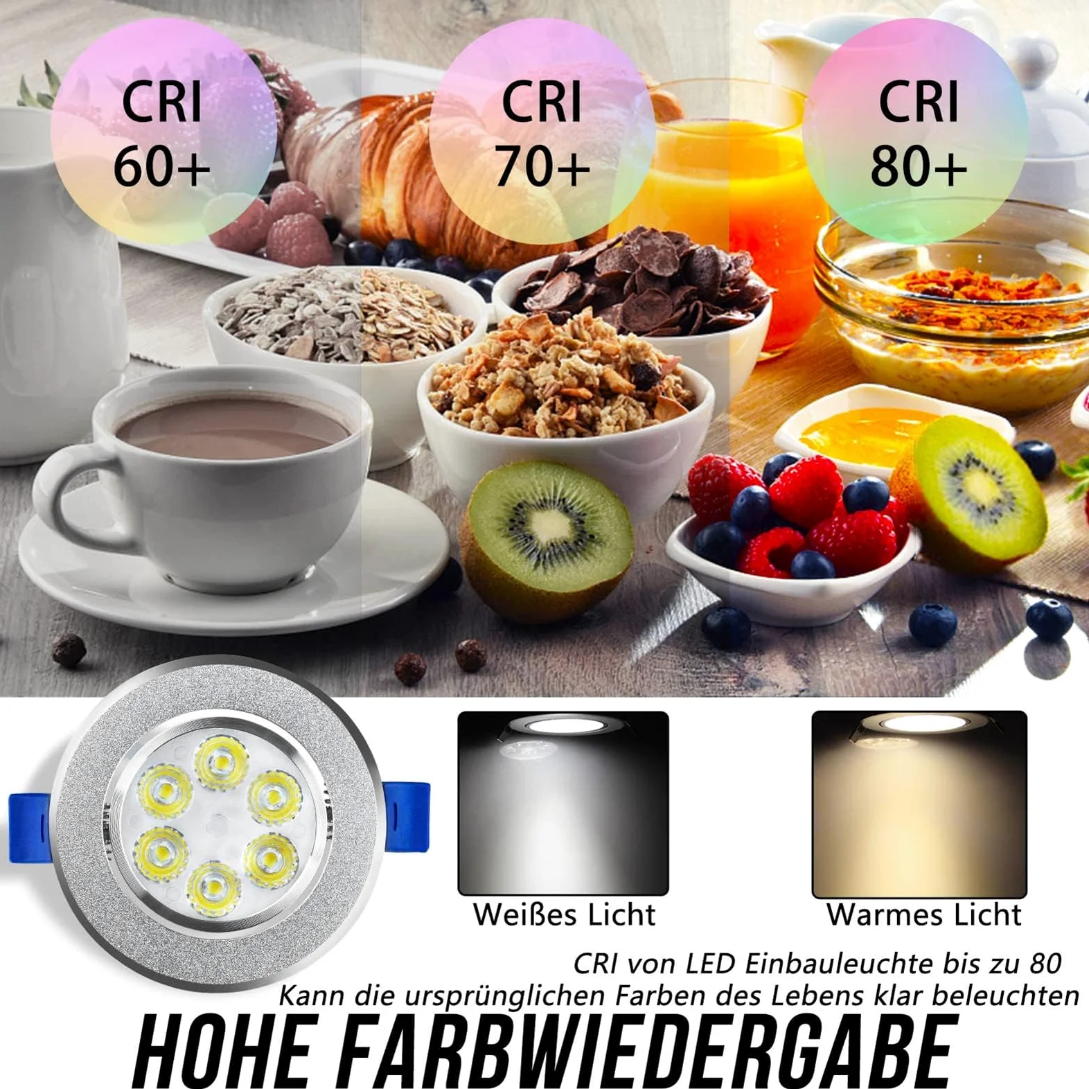 LZQ Faretto da incasso a LED, 20 pezzi, 3 W, 230 V, da soffitto, da incasso, per corridoio, camera da letto, soggiorno, bagno, cucina, bianco freddo